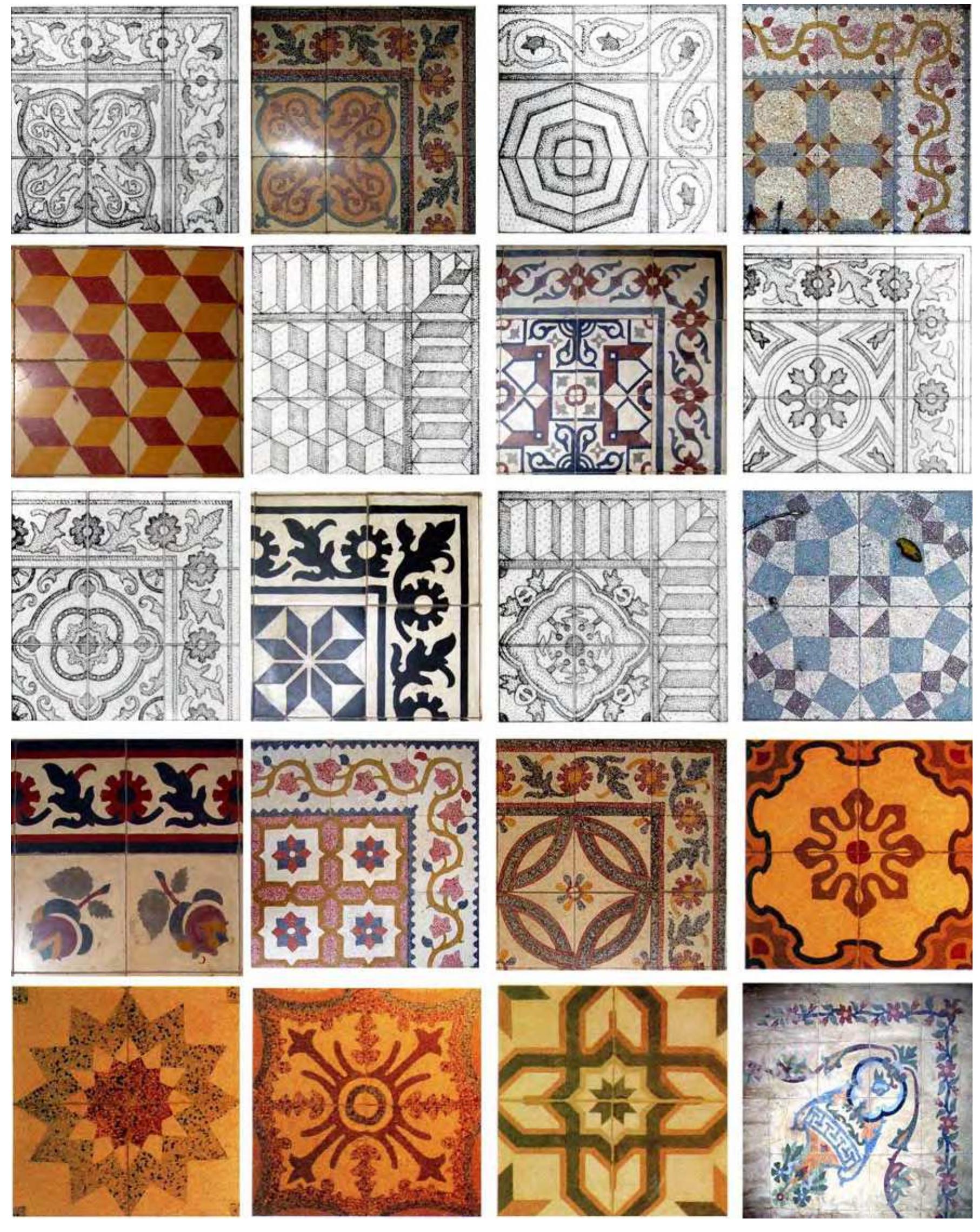 -51: tile patterns for mold-cast tiles.