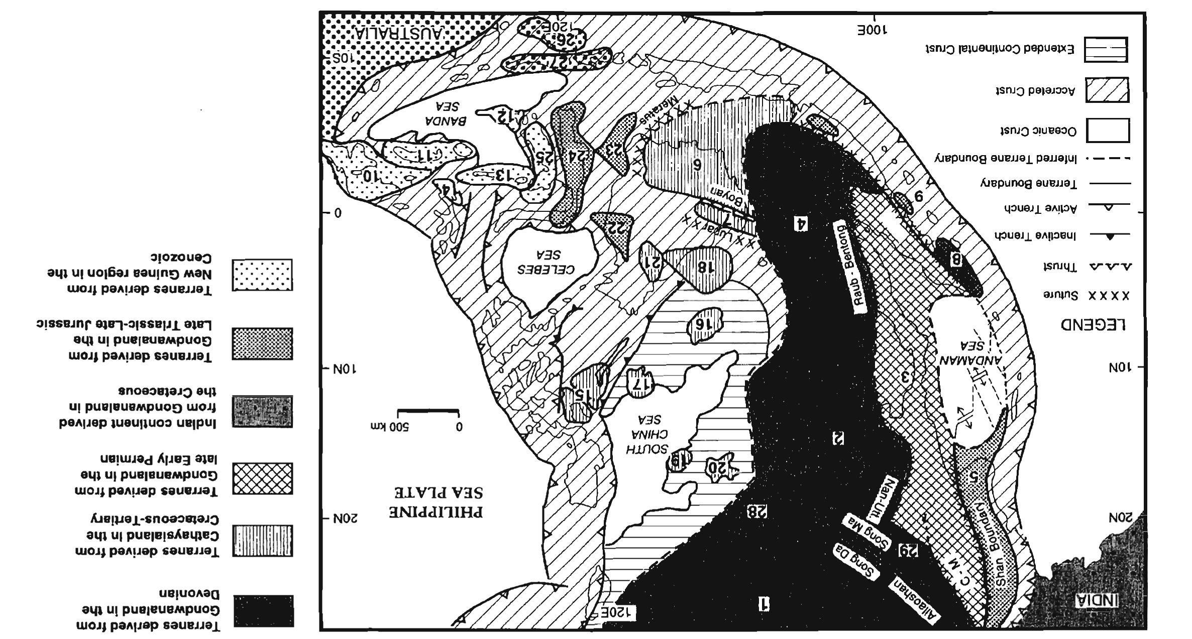 Reconstructions of southeast asia for the last 30 million