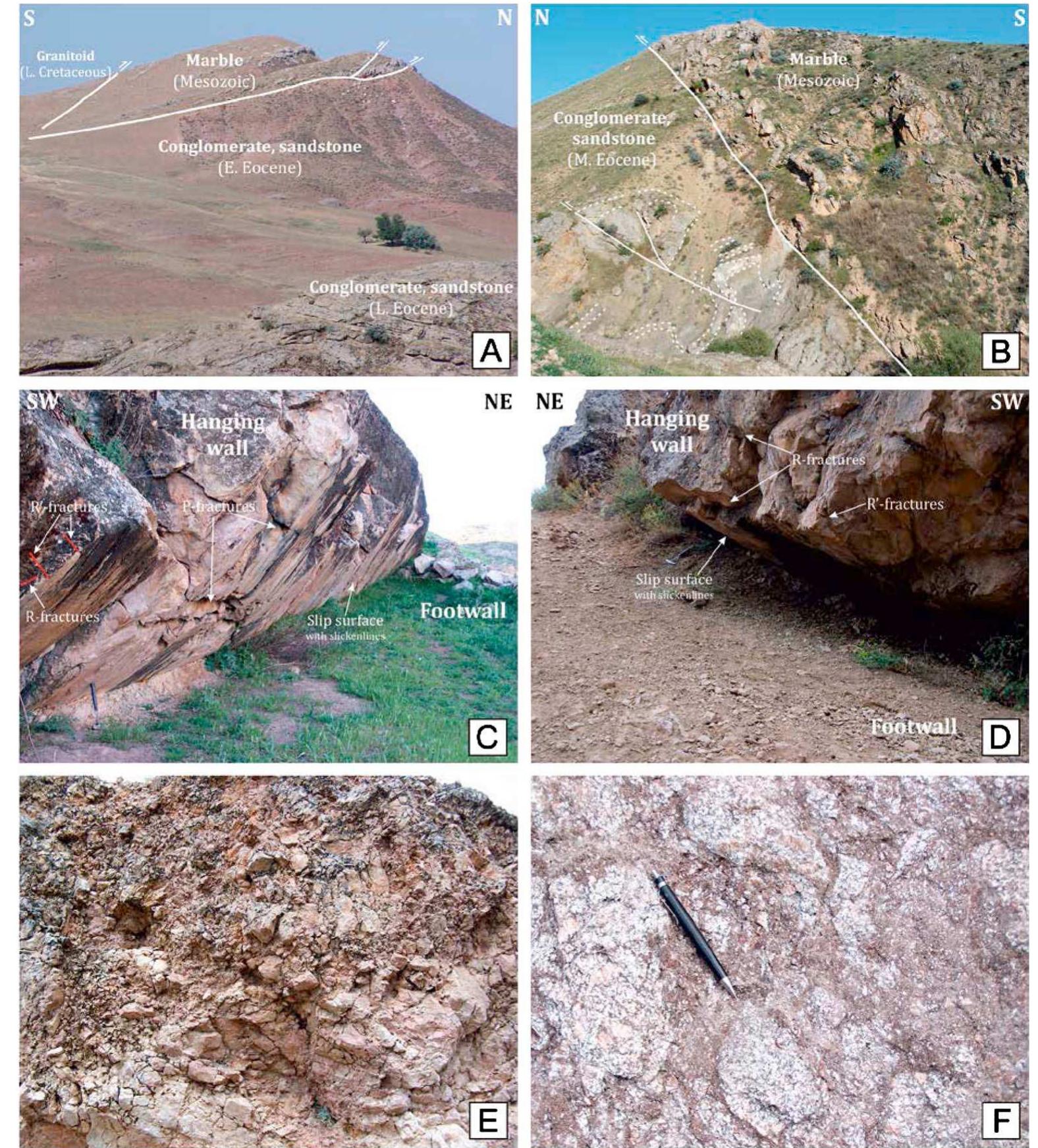 Subangle Rocks (a) geological map and (b) cross section along the sfz