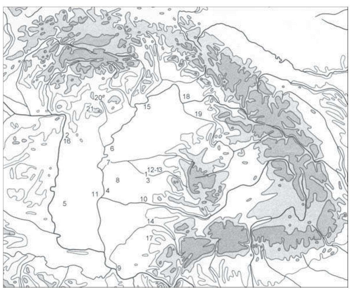 Map of the sites with roman age pottery kilns the great
