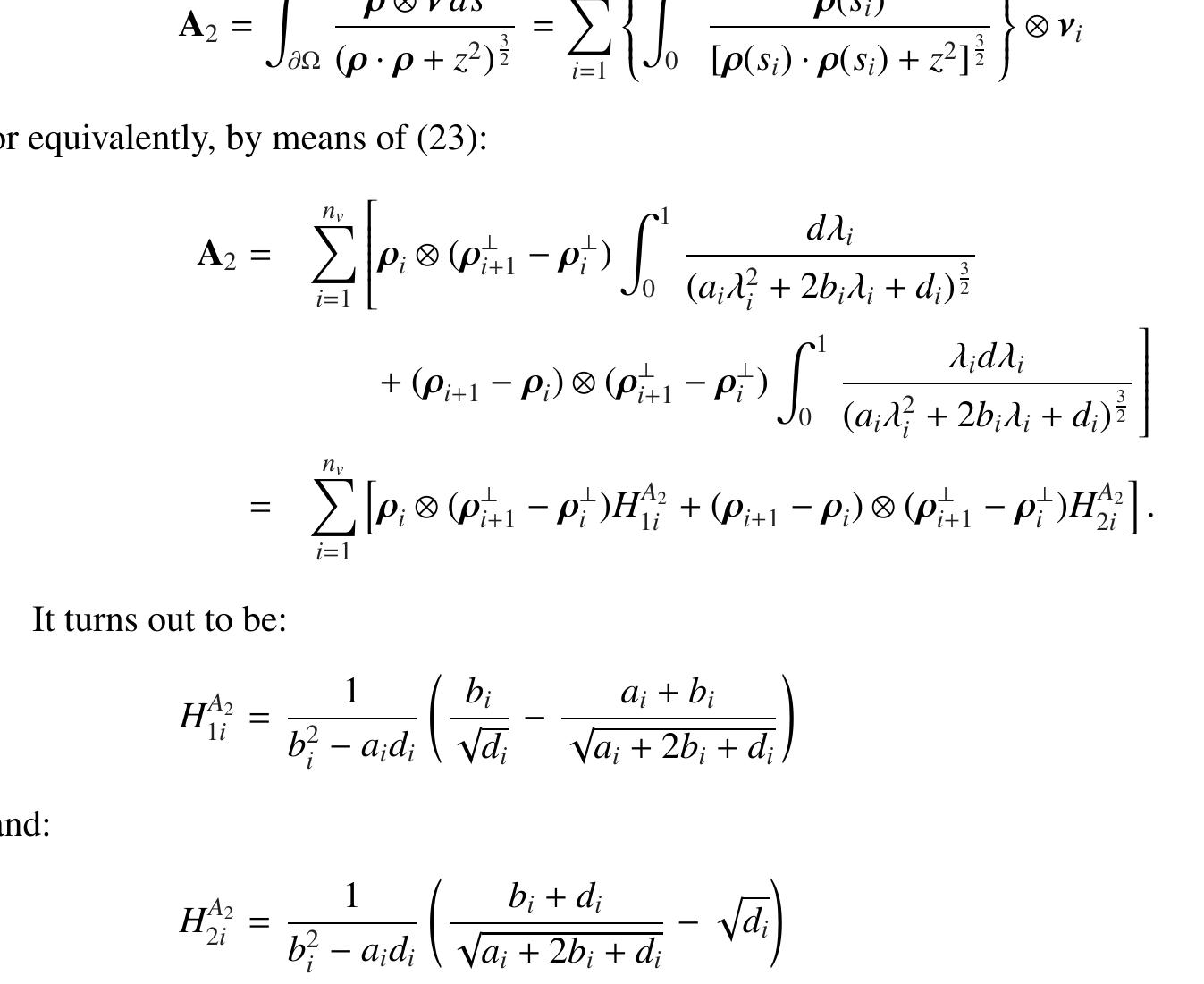 Tensor Integrals Where aj, b;, and d; are defined in (26). both the previous