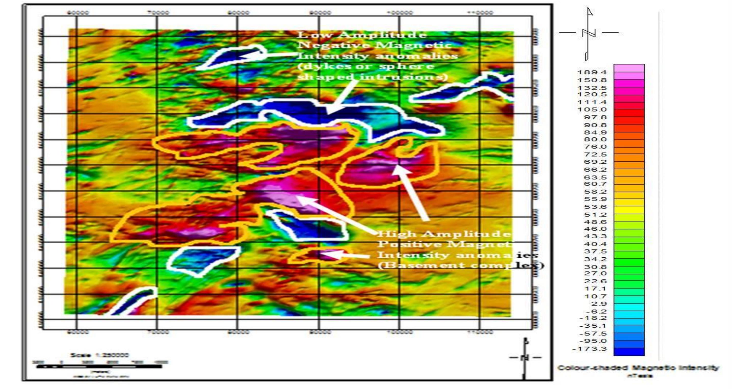 Color shaded total magnetic intensity map of a do-ekiti