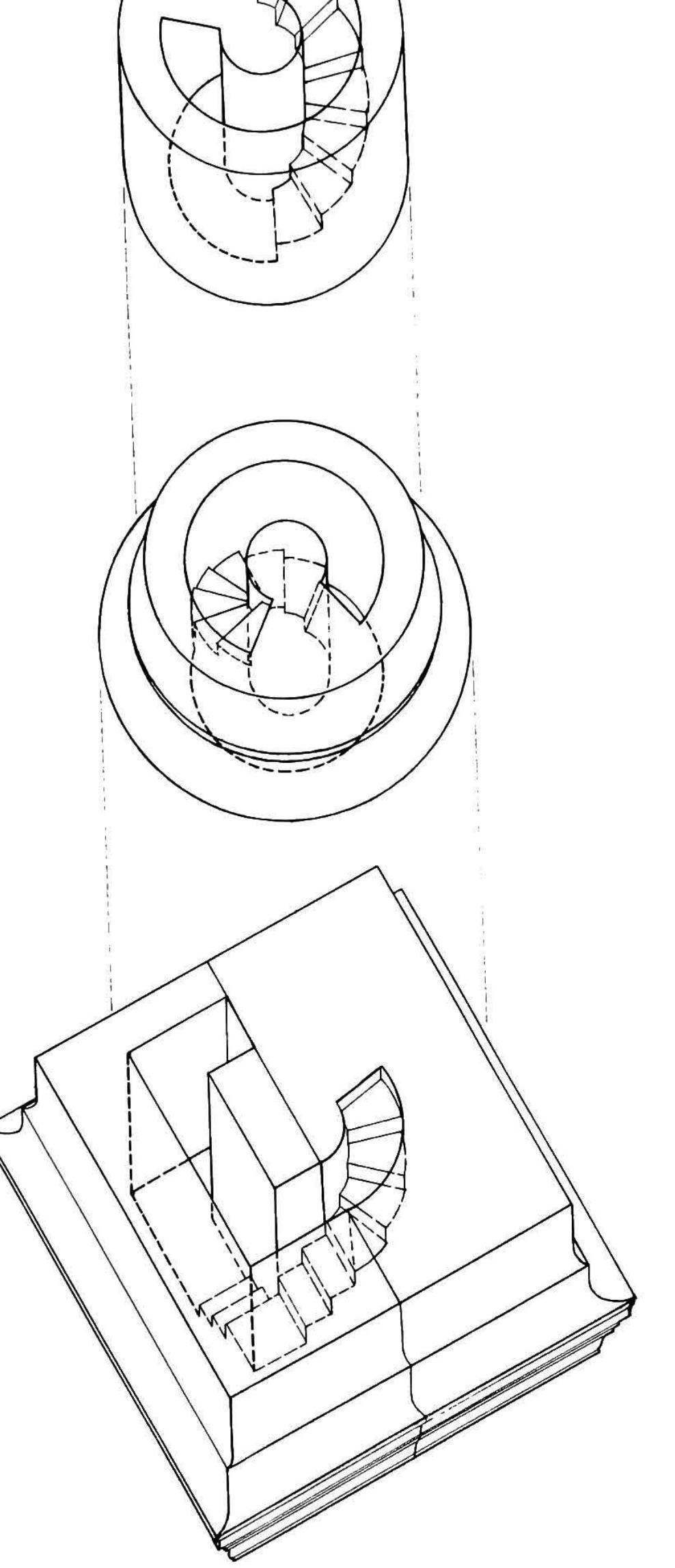 Column of trajan, exploded axonometric of three consecu-
