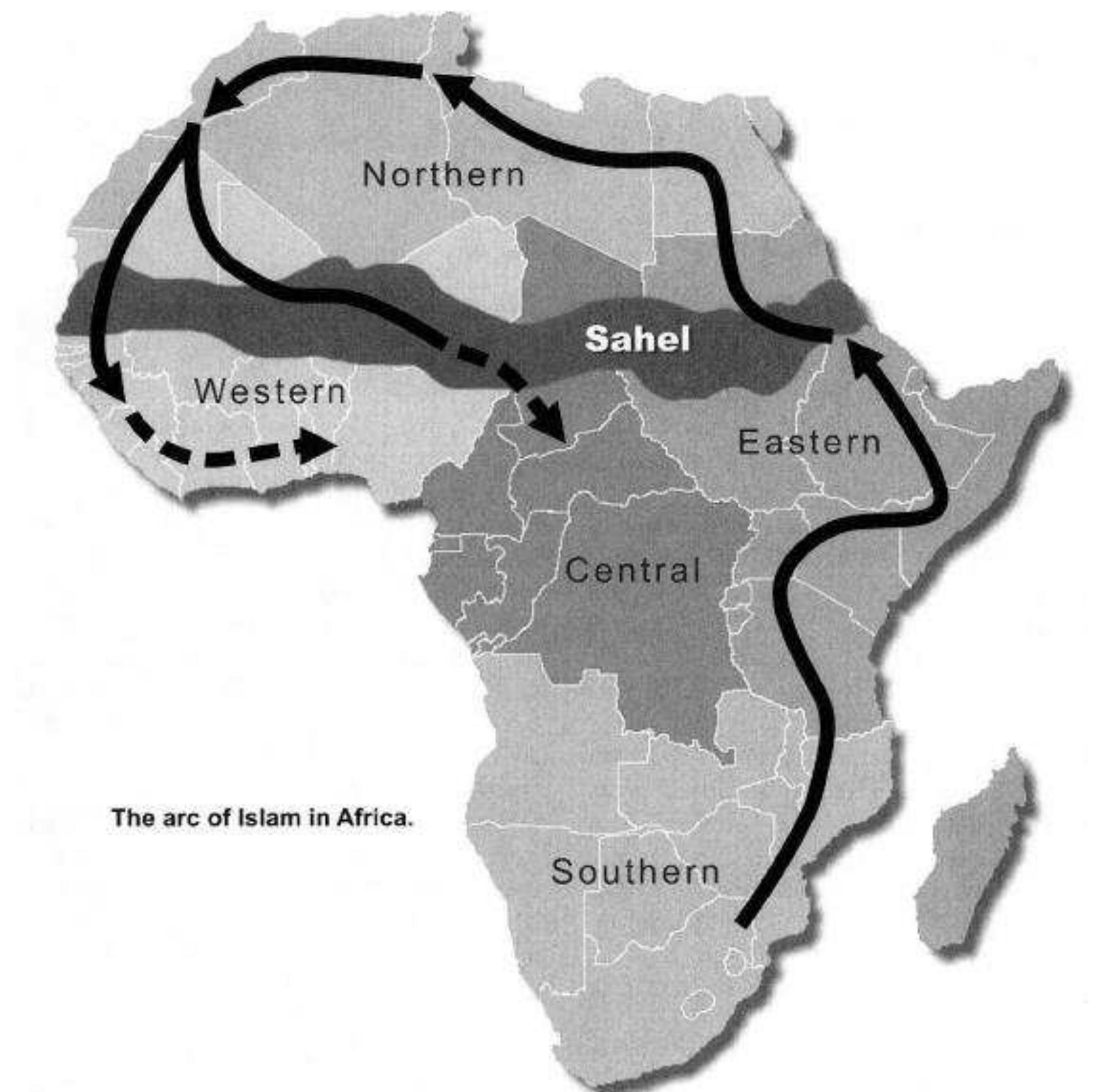 Fig. nr.1 — The spreading of the Islam within the African space! 