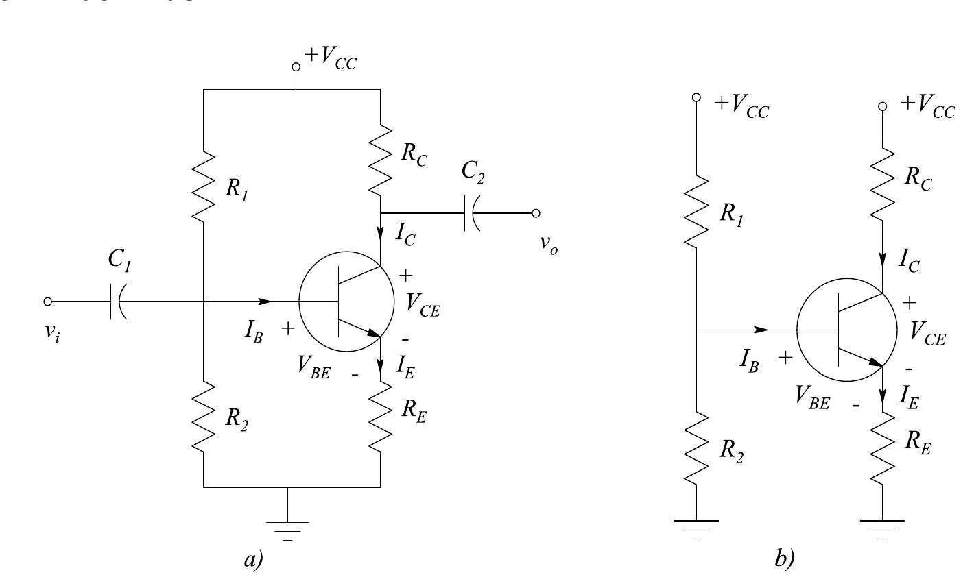 20: a) voltage divider bias circuit and b) dc equivalent of