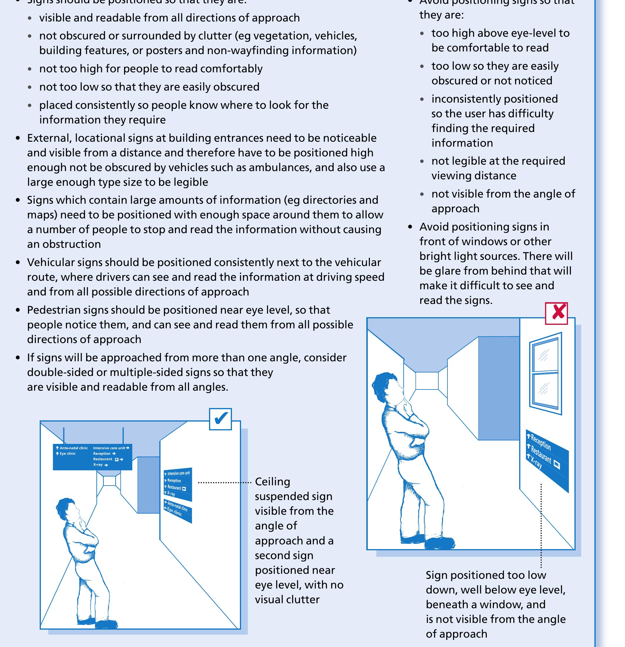 good practice guidelines - positioning of signs