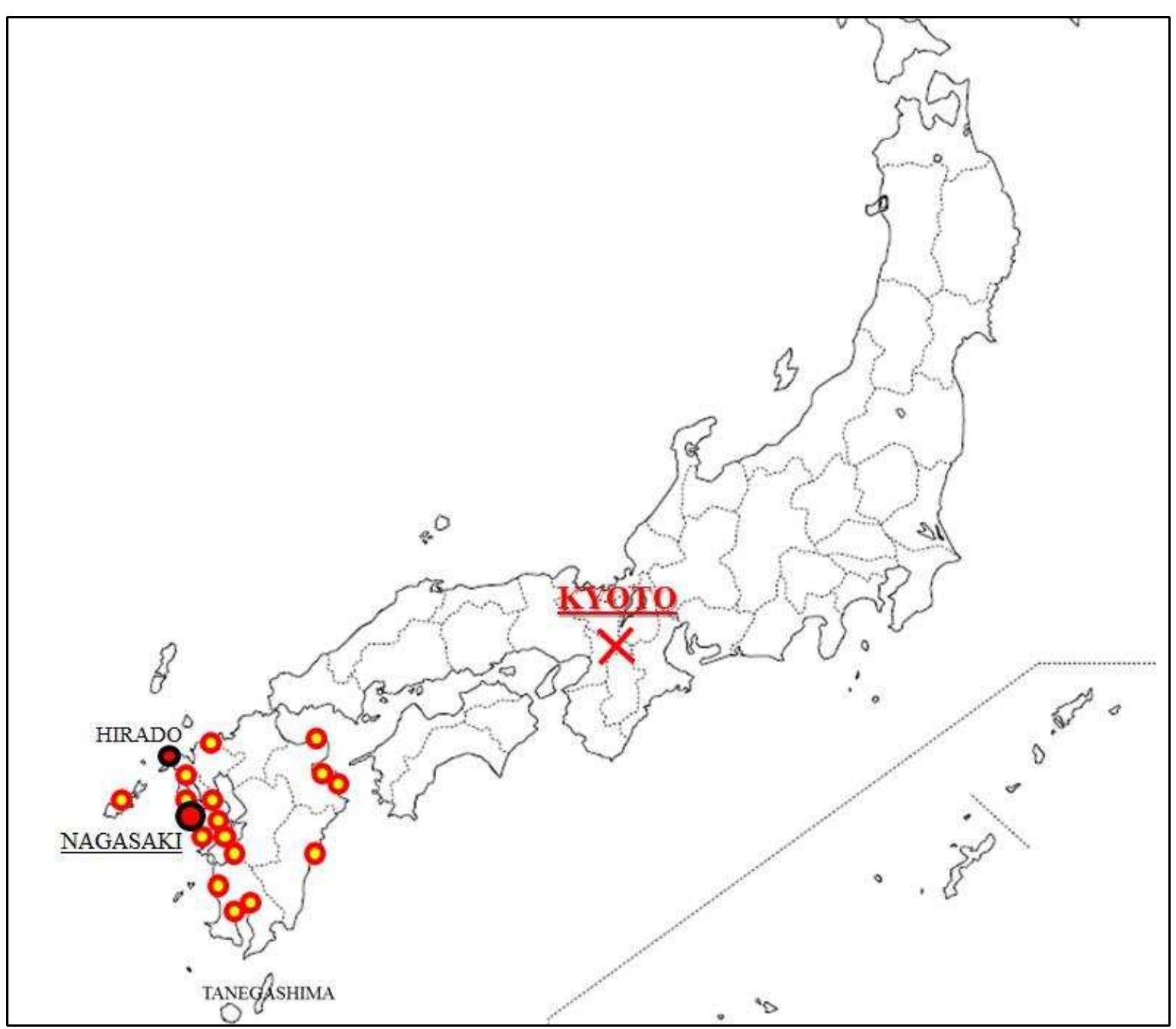 FIGURE 4-2. Anchorages of Portuguese ships based on Tables 1 and 2 (Map by author, 2012.) 