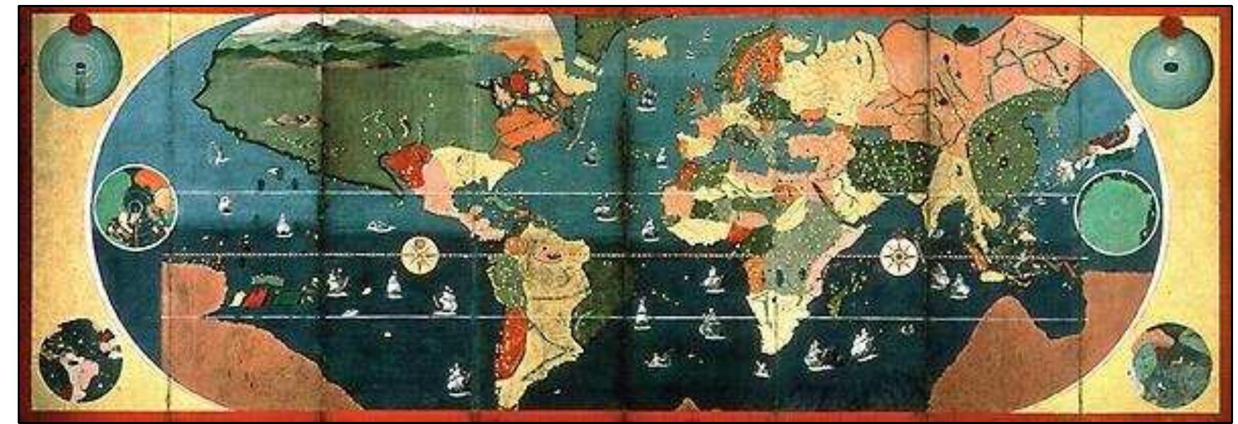 FIGURE 6-5. Sekaizu-Byobu (Kobe City Museum Version) (Miyoshi and Onoda 1999:32-33) 