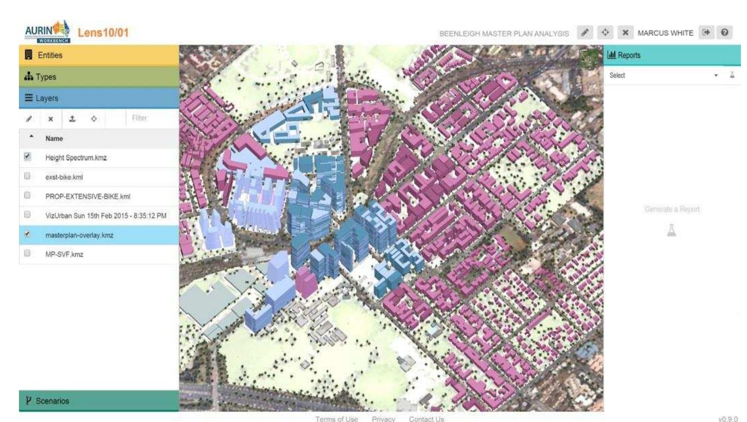 Overview of urban morphology indicating different precincts