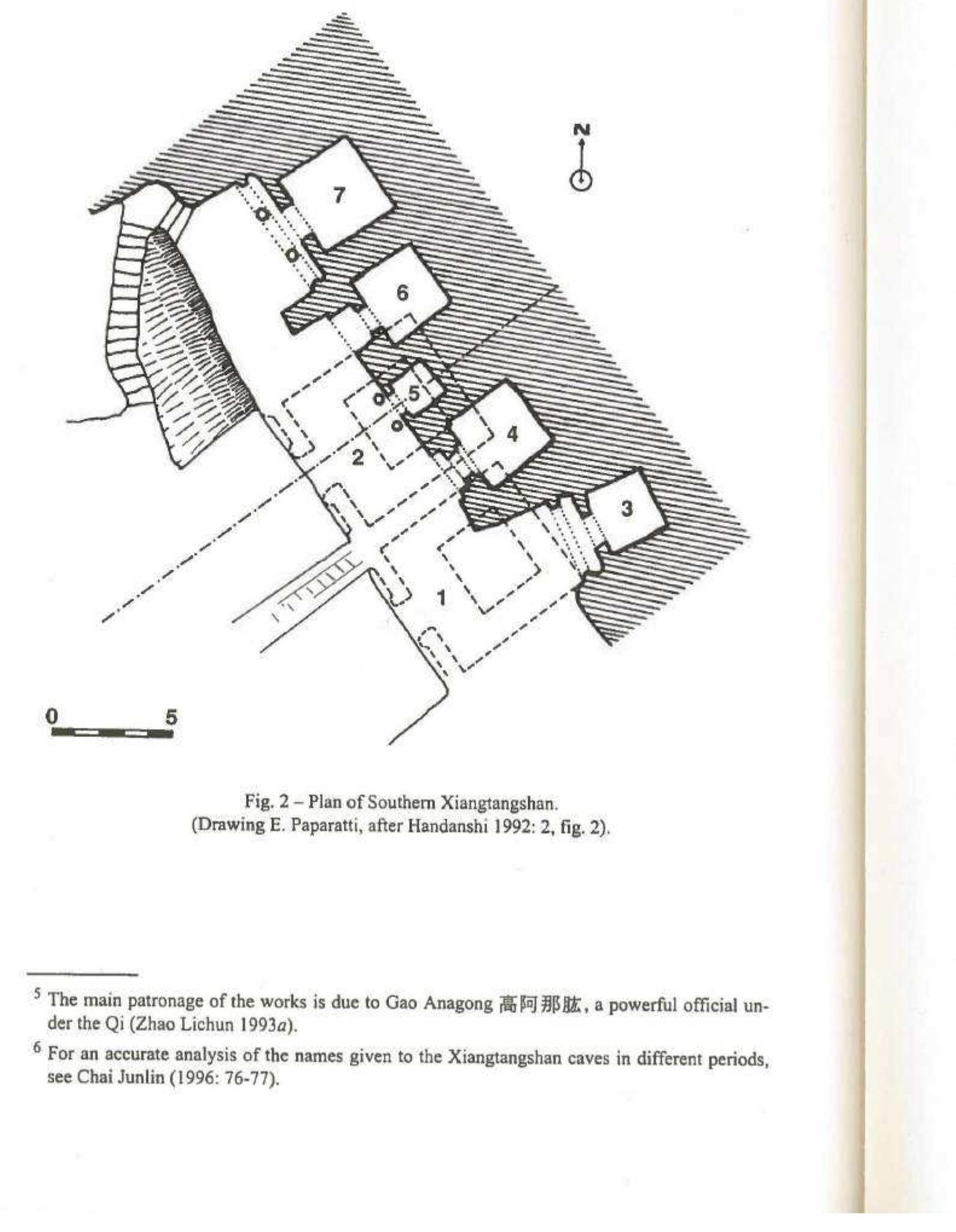 Tang periods. In historical sources, the Northern Group is called Gushan caves, and the Southern Group the Fushan 71) caves. The name Xiangtangshan has been applied to both sites only since the Qing dynasty (Mino 1996: 11).é 