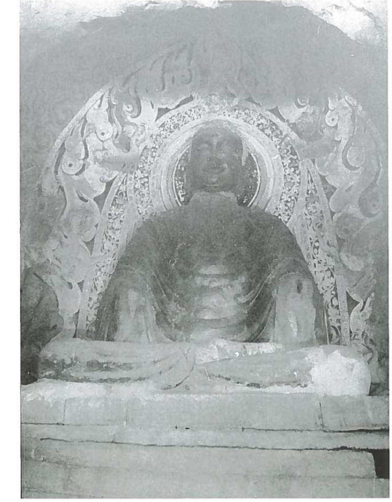 Northern Xiangtang. North Cave, Buddha on western side of central pillar. (From Chen Mingda and Ding Mingyi 1989: 119, pl. 131). 