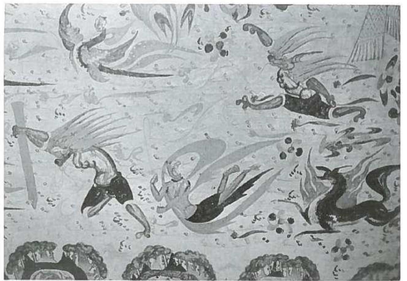 a) Dunhuang, Gansu. Cave 285, northern sector of ceiling. (From Dunhuang 1982-87: I, pl. 145). 