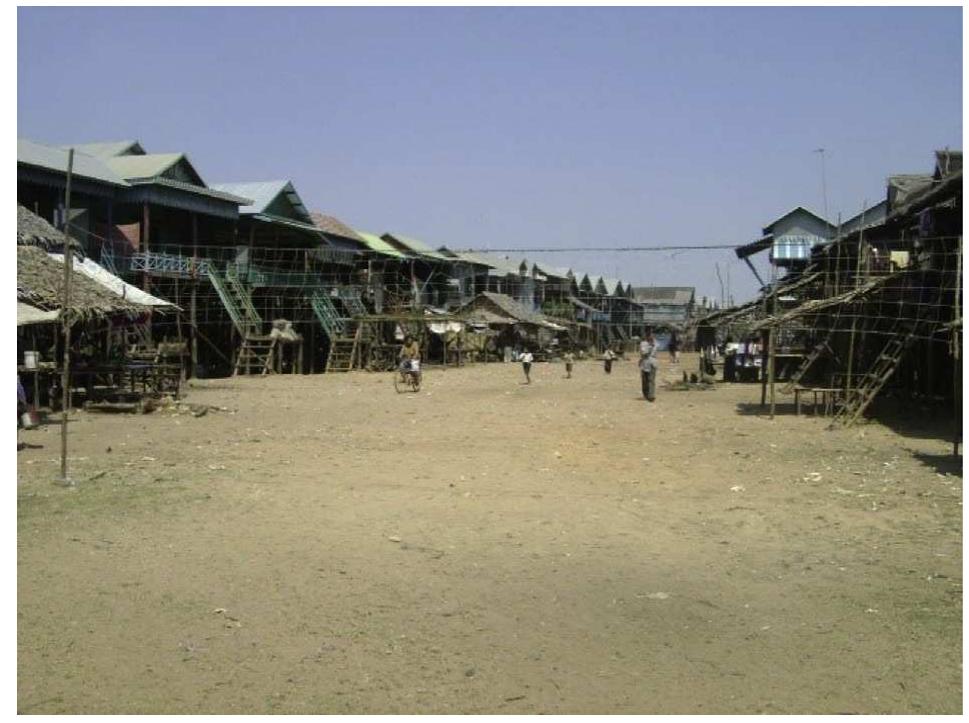Fig. 1. Kampong Phluk, a land—water village, in the dry season. Source: authors. 