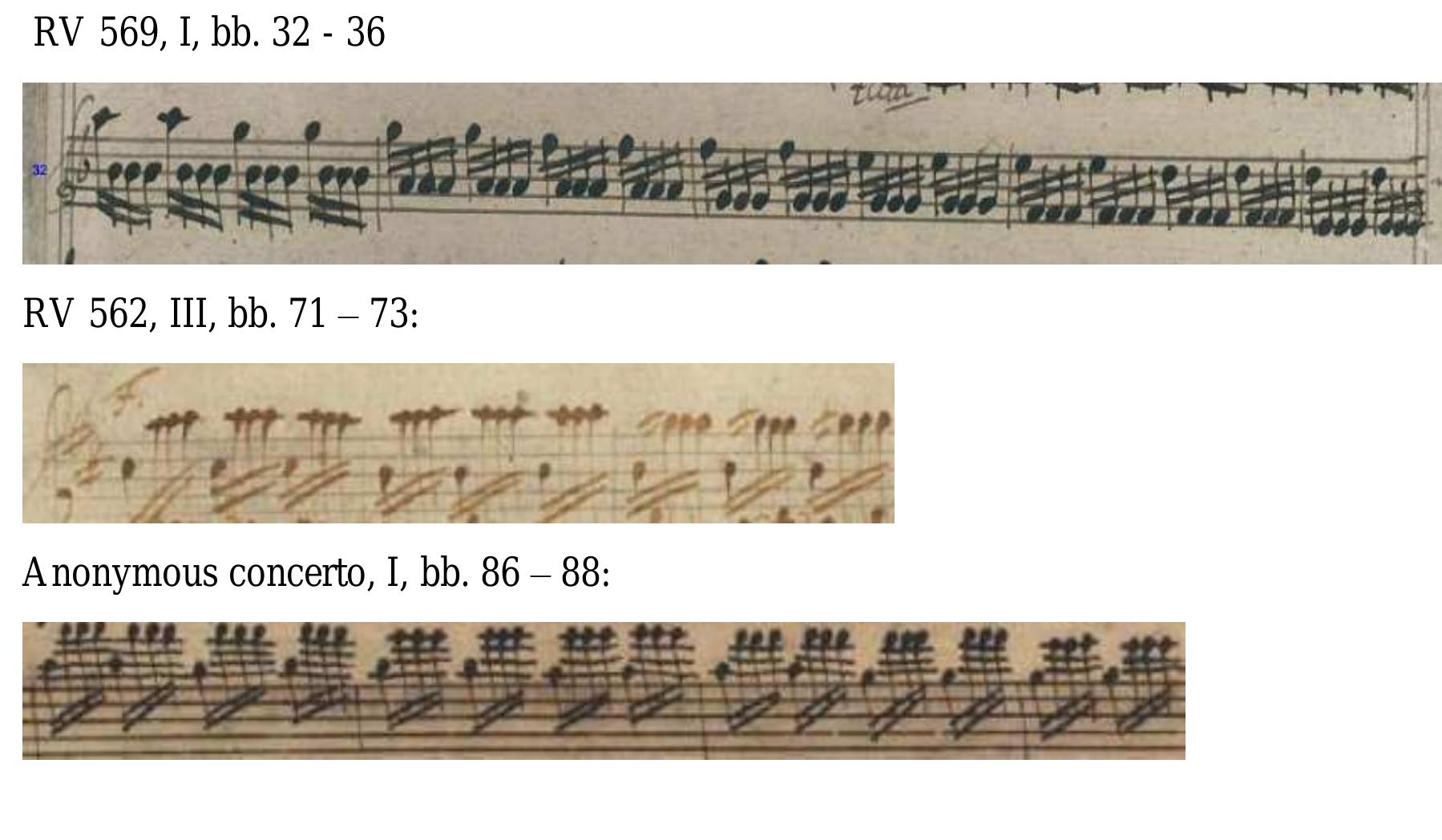 RV 212, Cadenza III, beginning:  178 Marked with (p) in the following chart 