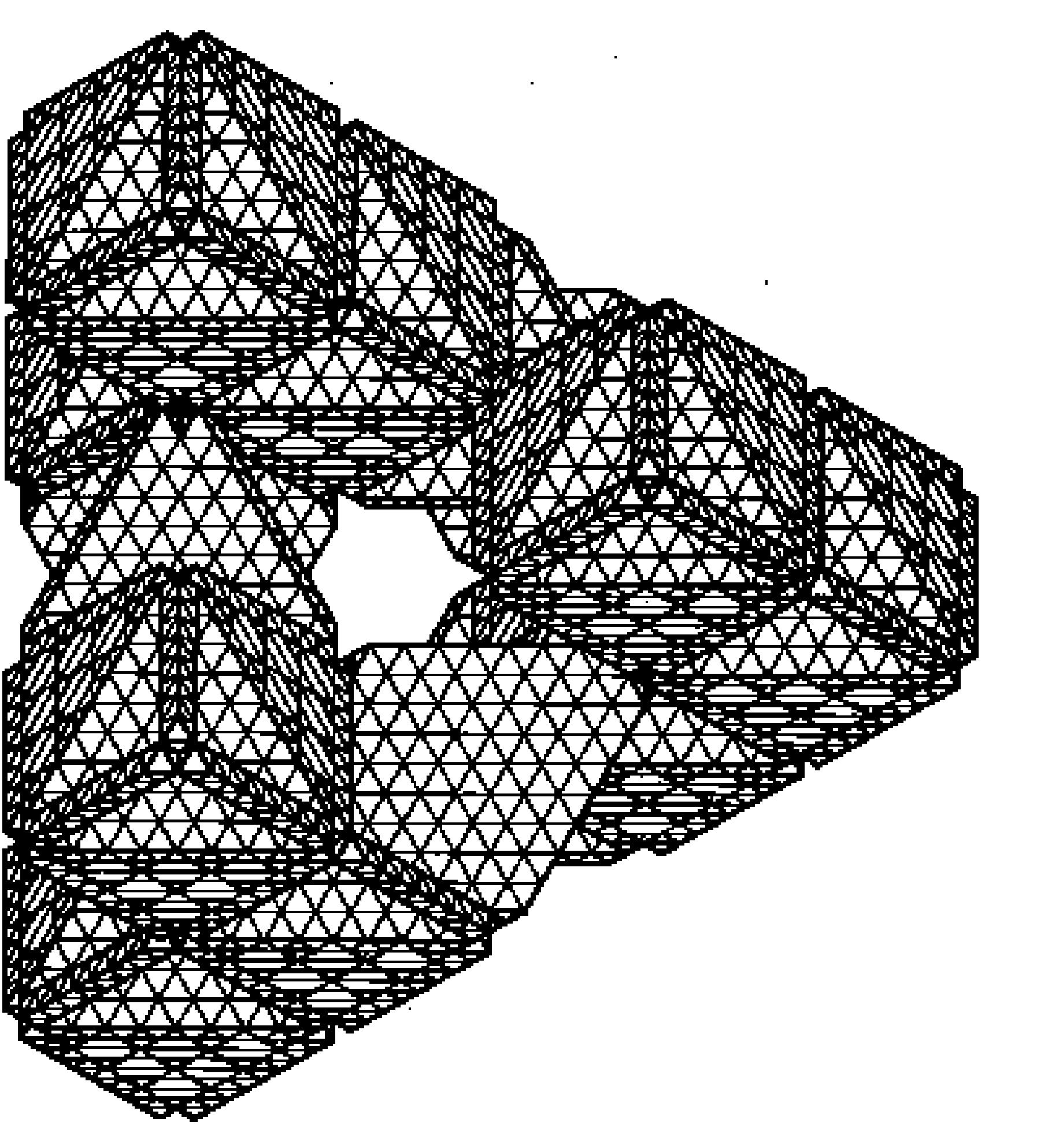 To the geometry of the three-way grid, each hexagon (in both