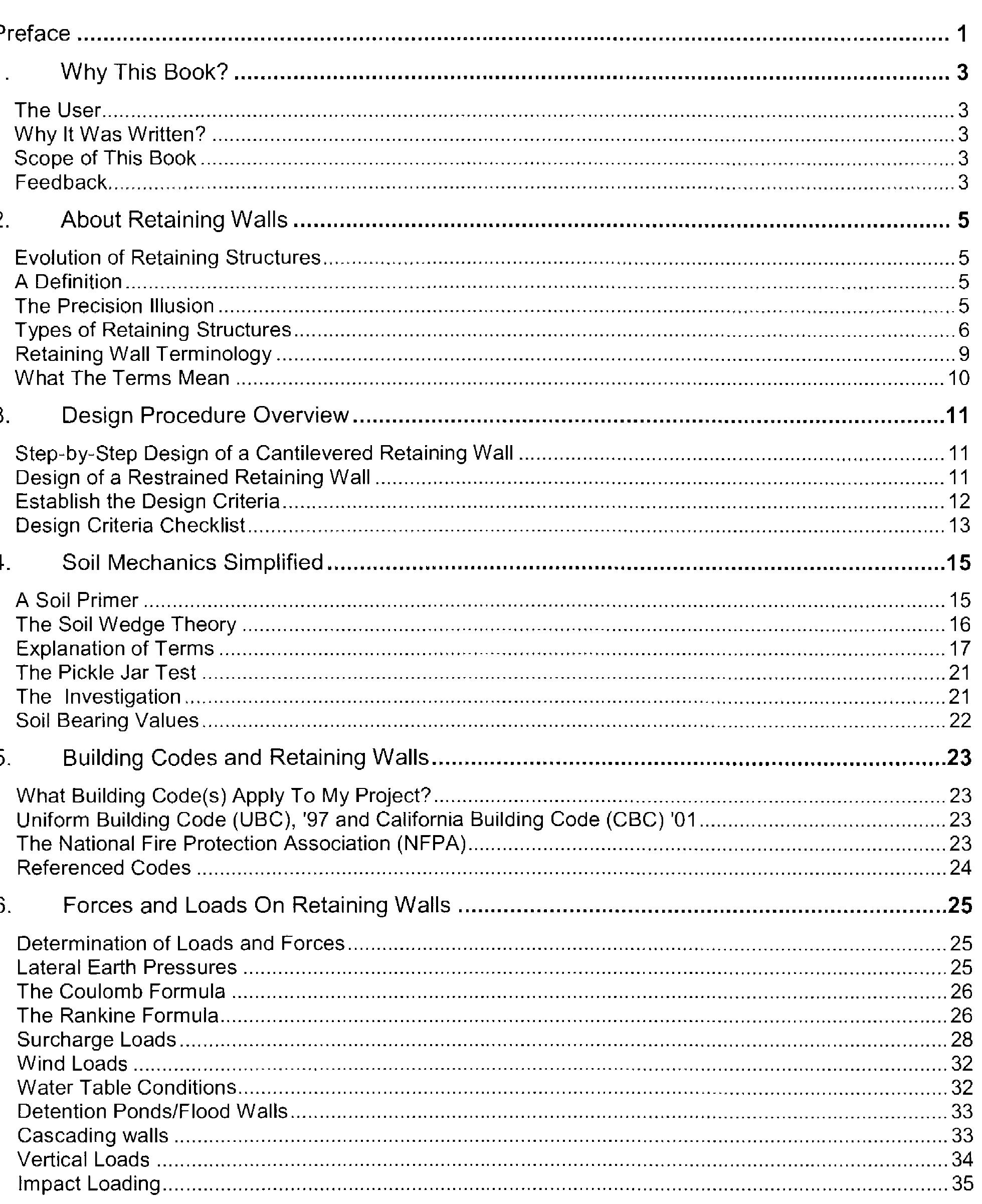 Table 1 - from Basics of Retaining Wall Design - by H Brooks