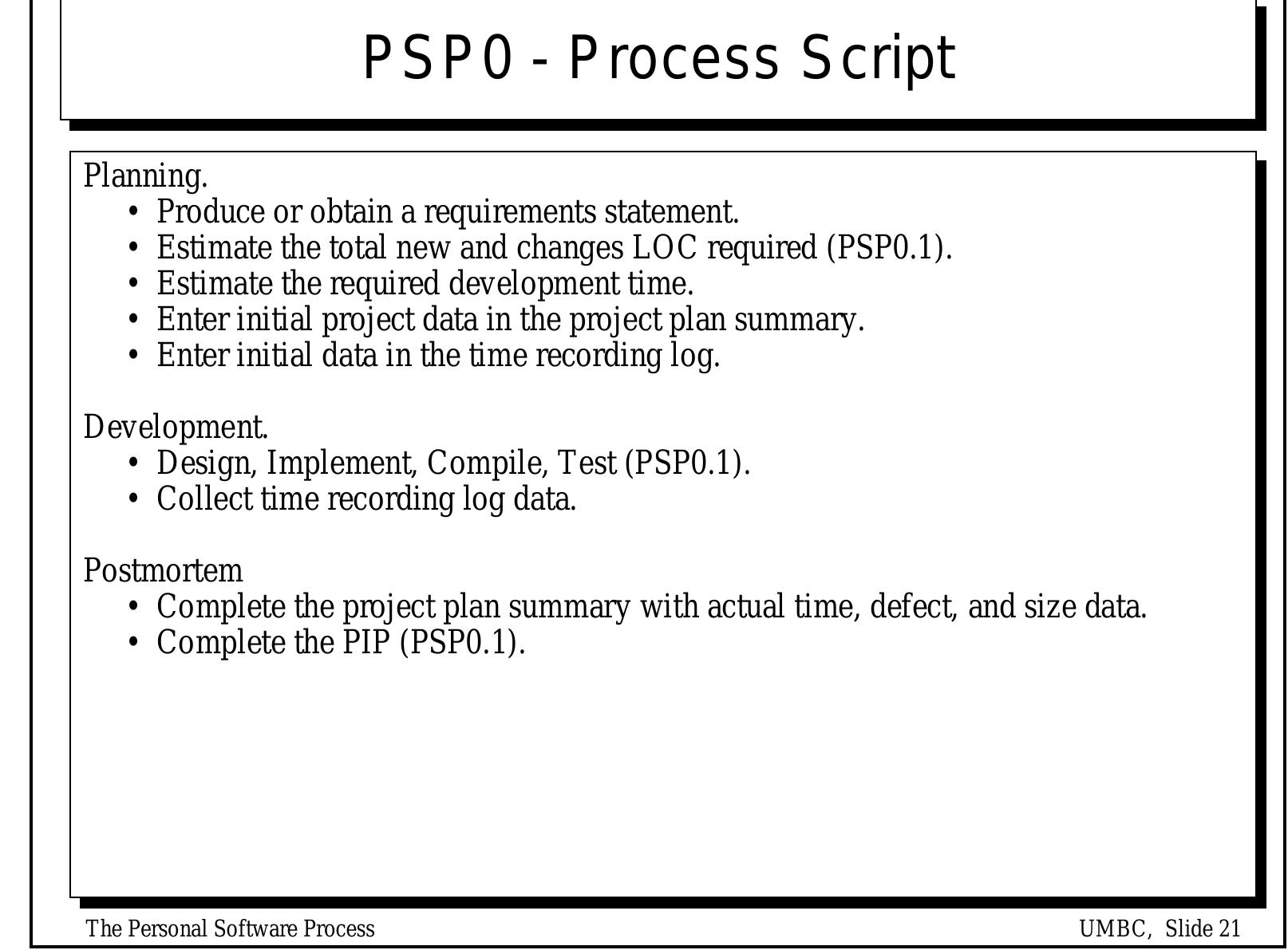 (PDF) Personal Software Process - PSP