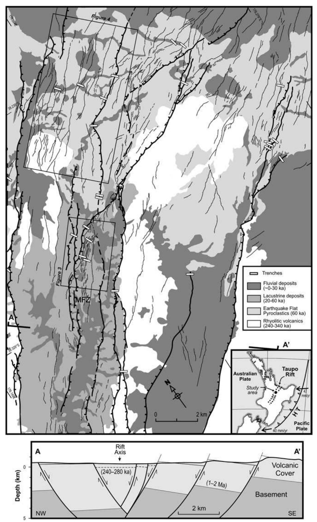 Figure 1 - from Normal fault interactions, paleoearthquakes