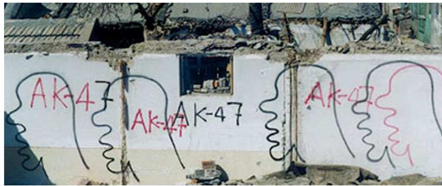 Figure 1. Zhang Dali’s graffiti on Beijing Walls (Copyright Zhang Dali). 
