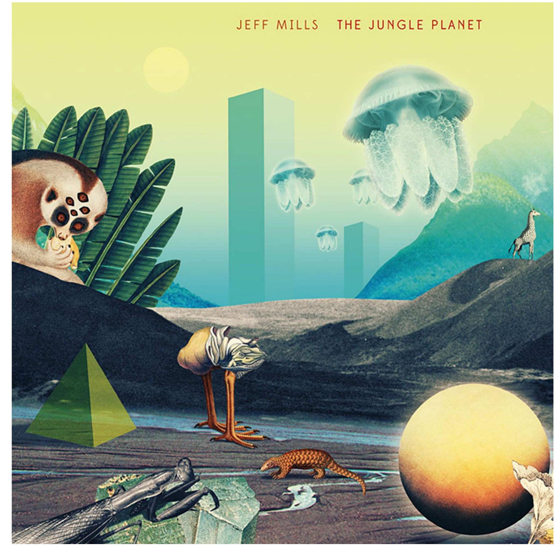 FIGURE 3. JEFF MILLS, THE JUNGLE PLANET (2013). ARTWORK: JULIEN PACAUD.  of its listener than just ecstatic dance. Afrofuturism propagates its Weltanschauung through materialized MythSystems, of which Sonic Fiction is a part (Eshun 1999: 07[103]). Through artwork, conceptual performances, and texts, Afrofuturist techno distinguishes its sonic universe from similar but conceptually bereft patterns of club fodder—the latter which Mad Mike calls the “Attack of the Clones”.”’ 