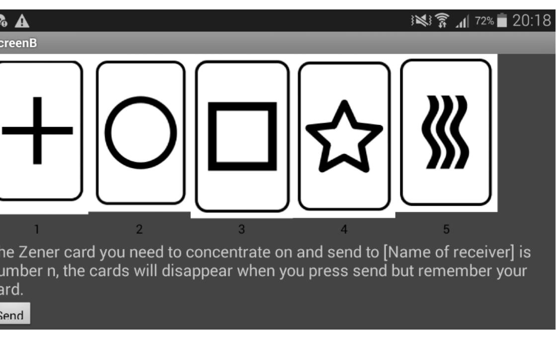 successfully checked-in at the beginning of the test period or that was virtually created. The  receiver is shown 4 names, the actual senders’ name and 3 randomly selected participants or 