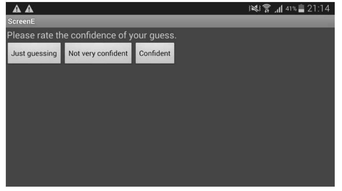 as either “confident”, “not very confident” or “just guessing”, their choice is recorded  The receiver is then asked to pick which Zener card they think the sender is concentrating on.  Their choice and response time is recorded along with the GPS location of both the sender and 