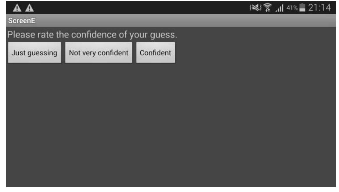 ‘he result of this test is not immediately displayed, the overall hit rate will be available articipants after a number of tnals. This delaying method reduces the possibility  recognition. Both the sender and receiver then get a screen that thanks them for participati 1 that trial and reminds them that all the trials are not yet finished and that they should ke ut of contact with all participants in their group until they are notified that all the trials «  mplete. The system then checks if all the trials have been completed, if not the trials bec  mpleted. At the end of all trials the system then informs the participants that all the trials « mplete and that they can once again resume any communication with the participants  O gain from randomly selecting a new sender and receiver. This repeats until all the trials ¢ 0 O  articipate in another set of trials. 