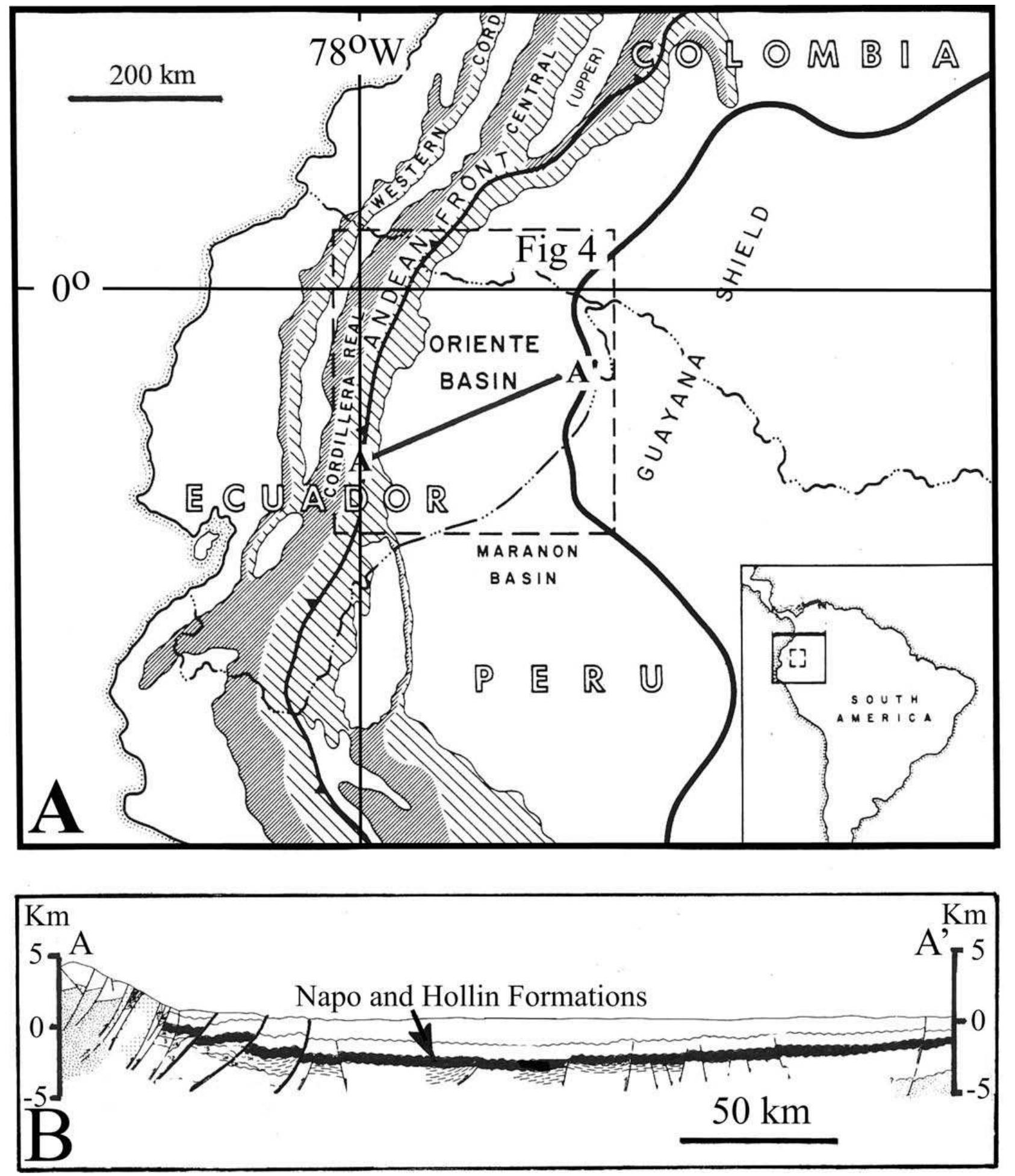(a) location map of the oriente basin with reference to
