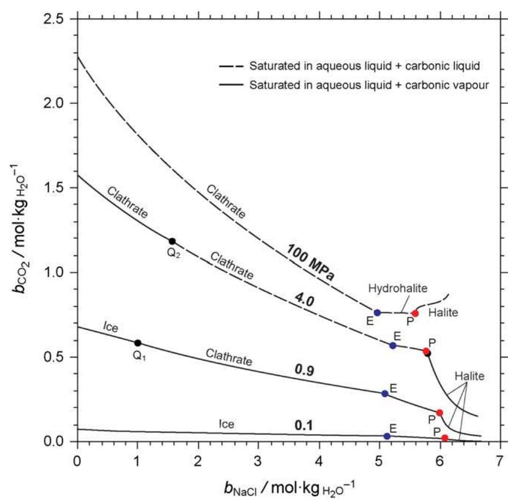 (PDF) Thermodynamic model of aqueous CO2–H2O–NaCl solutions from −22 to ...