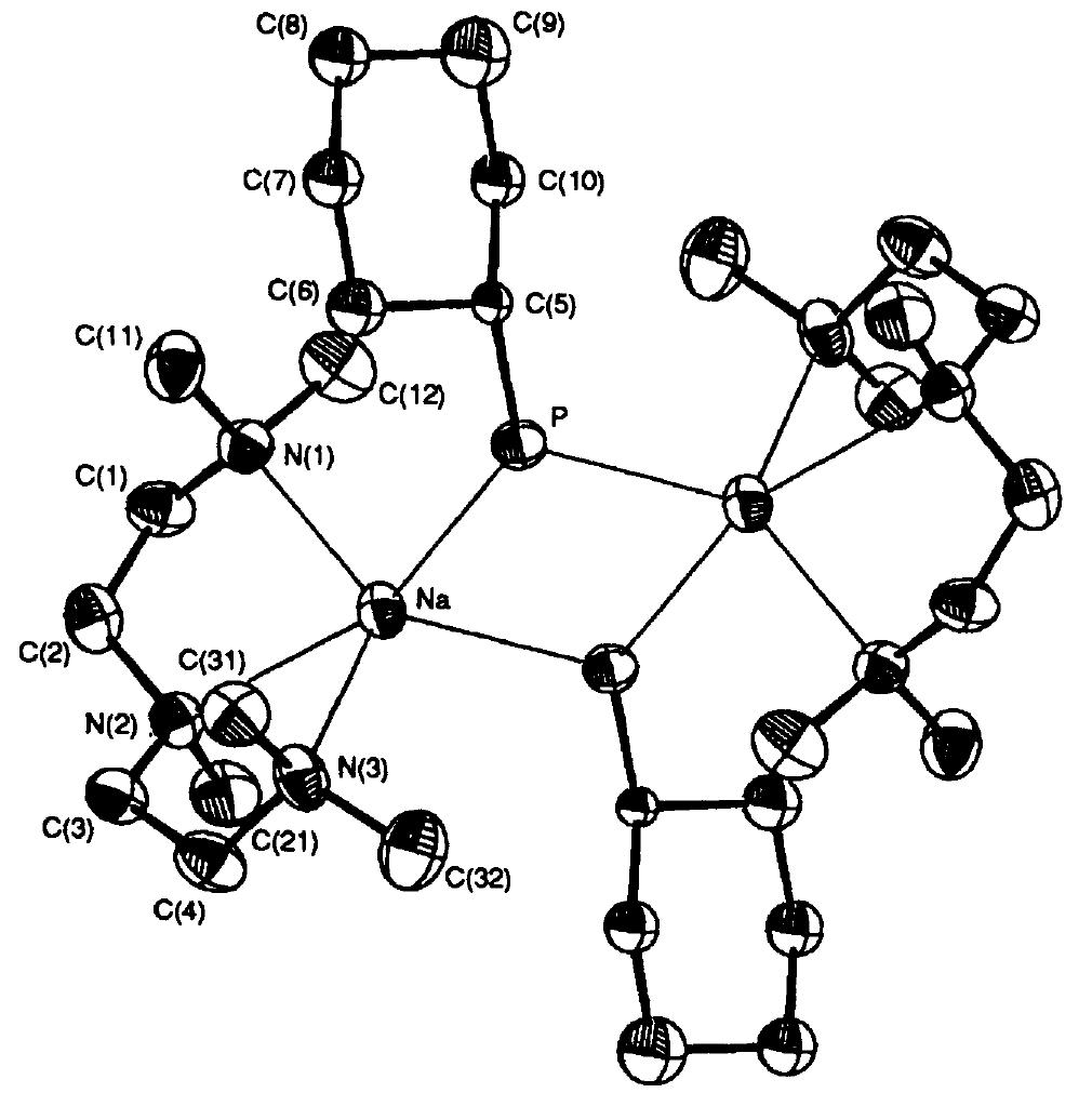 Ortep diagram of the structure of [na{ph(c.5h,;)}(pmdeta)]>.