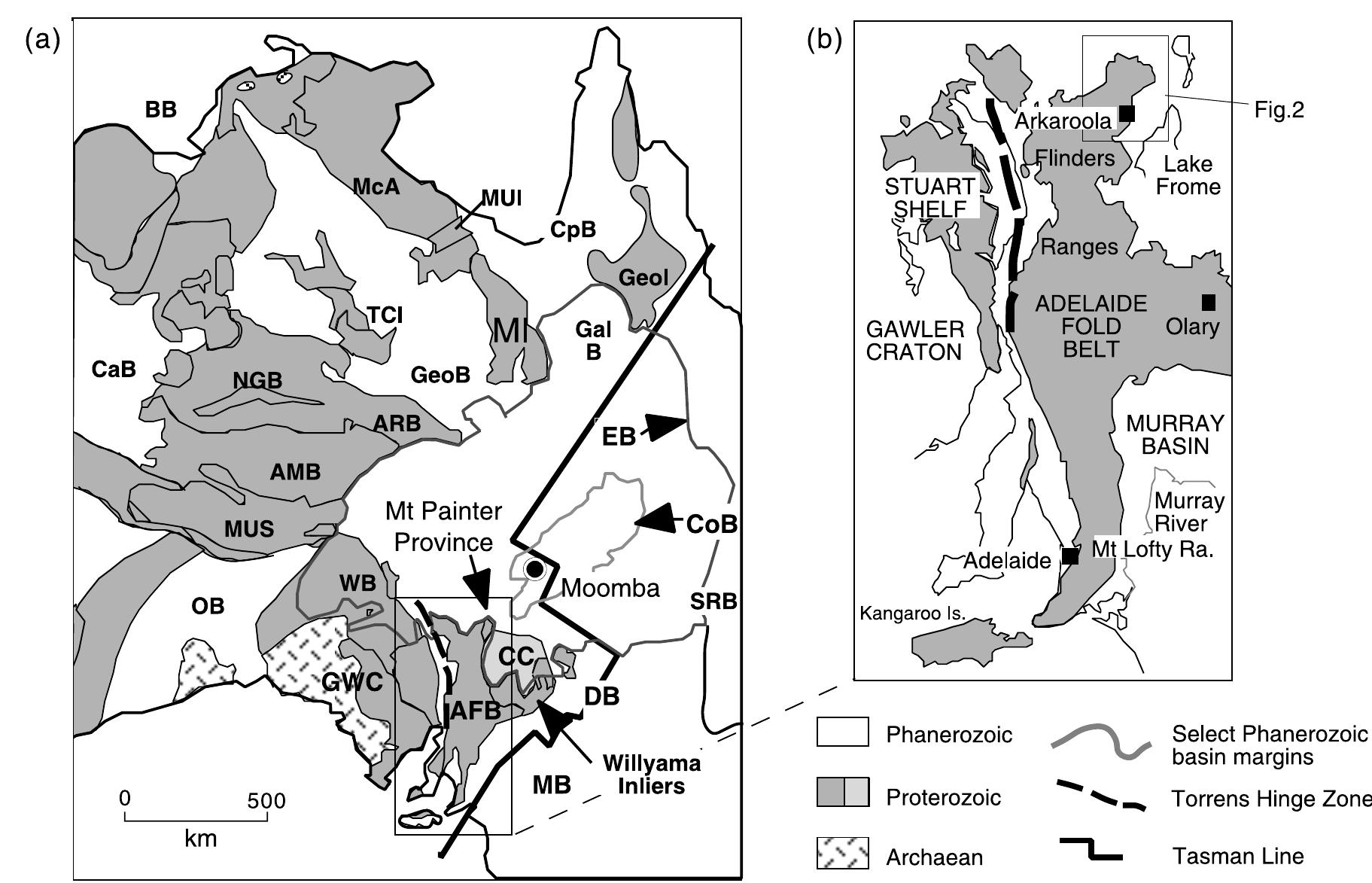 Tectonic elements map. (a) key structural regions and