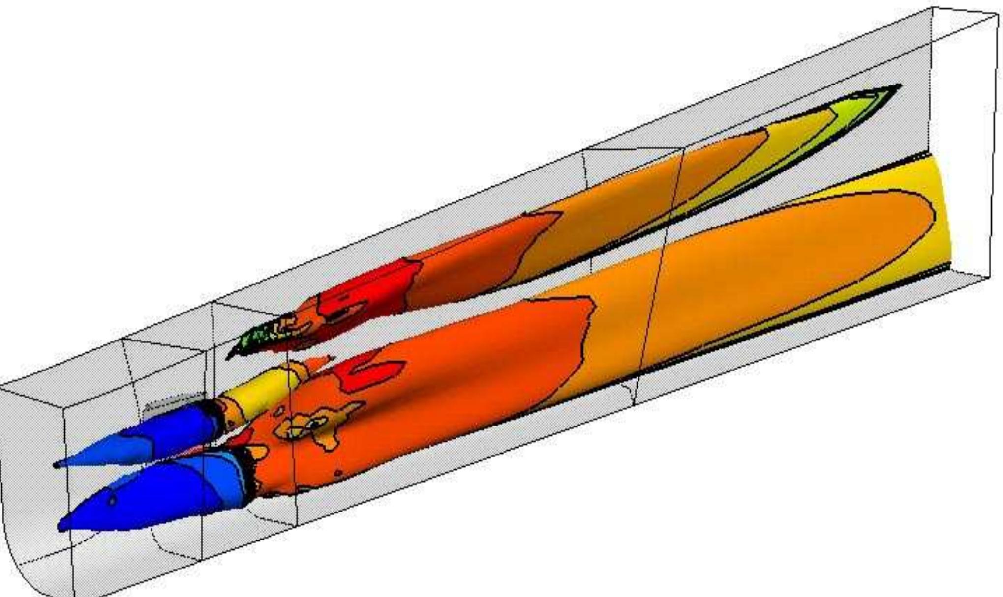 Strutjet Engine strut structural model showing deflection contours at