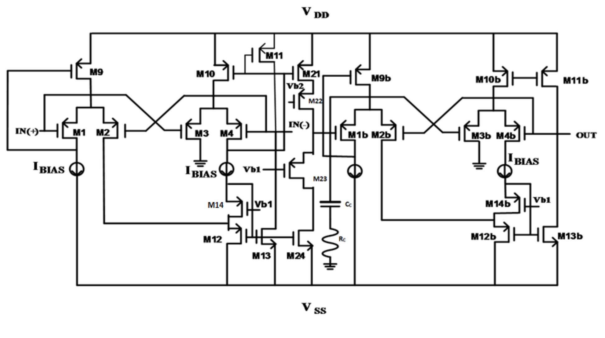 Figure 3 - CMOS BASED CURRENT FEEDBACK OP-AMP WITH IMPROVED