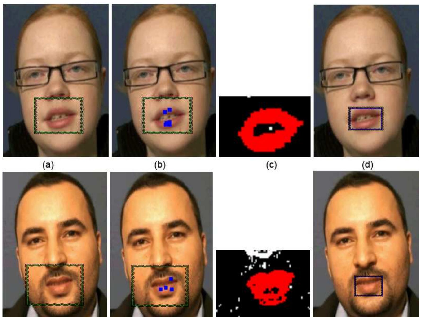 12. the different stages of the “nearest colour”, a) face