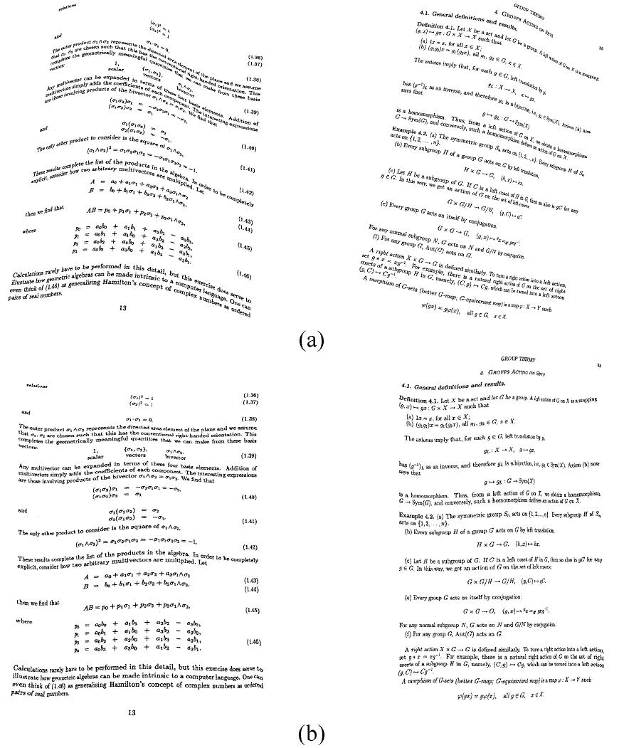 Document Distortion Examples Examples of coarse rectification step: (a) original document