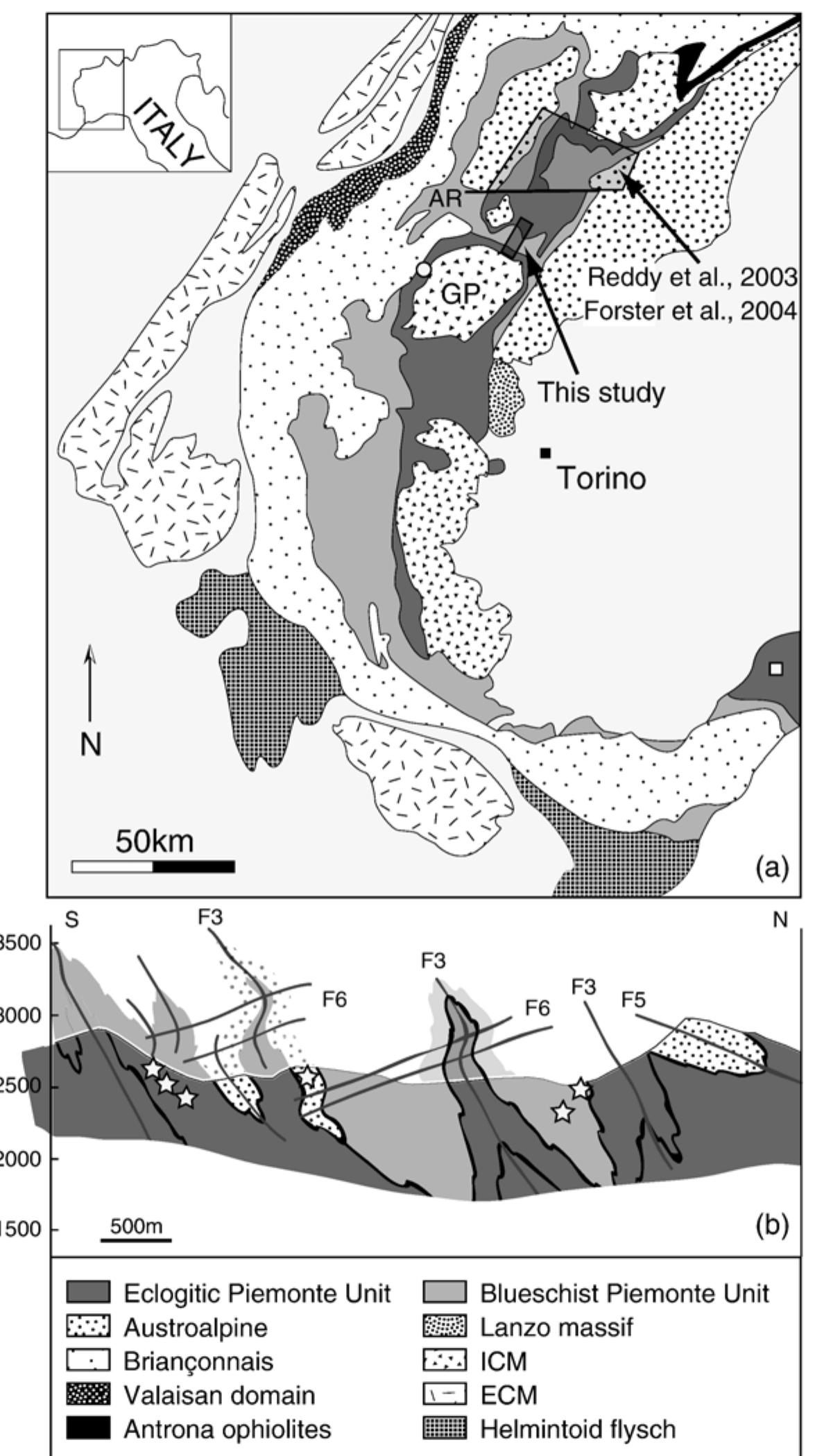 (a) simplified tectonic map of the western alps (modified