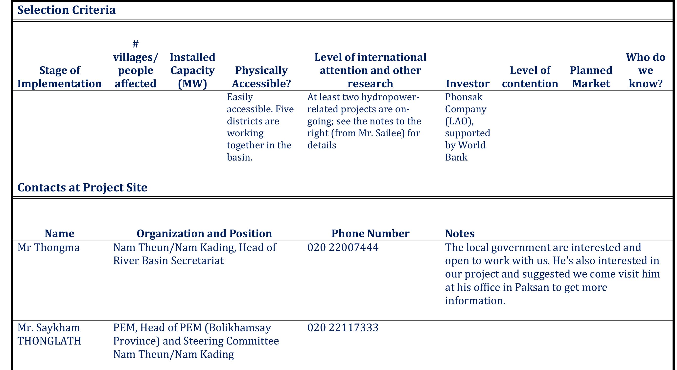 Nam Theun 1, Pakading District, Bolikhamsay Province  