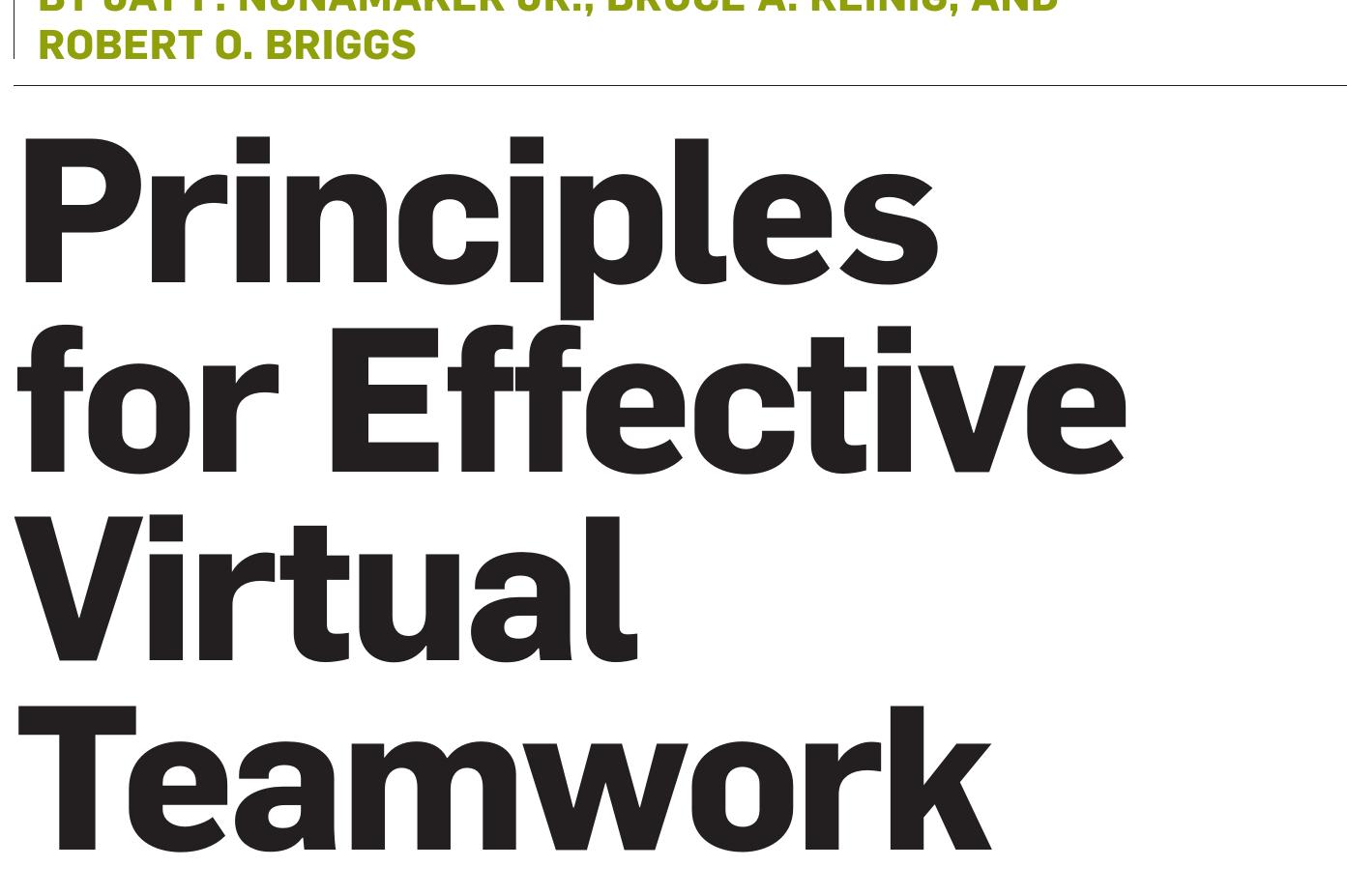 (PDF) Principles for effective virtual teamwork