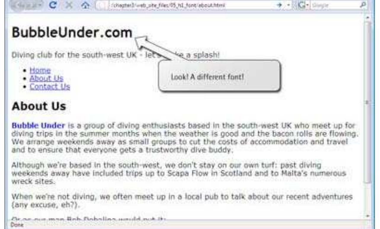 Note: Some Font Names Deserve Quotes  In the code example above, “Trebuchet MS” appeared in quotation marks. You don’t need to bother wrapping quote marks aroun font names, unless the font comprises several words, such as “Courier New” or “Times New Roman.” A single-word font name, such as Arial or Verdana, does not need to be wrapped inside quotes. 