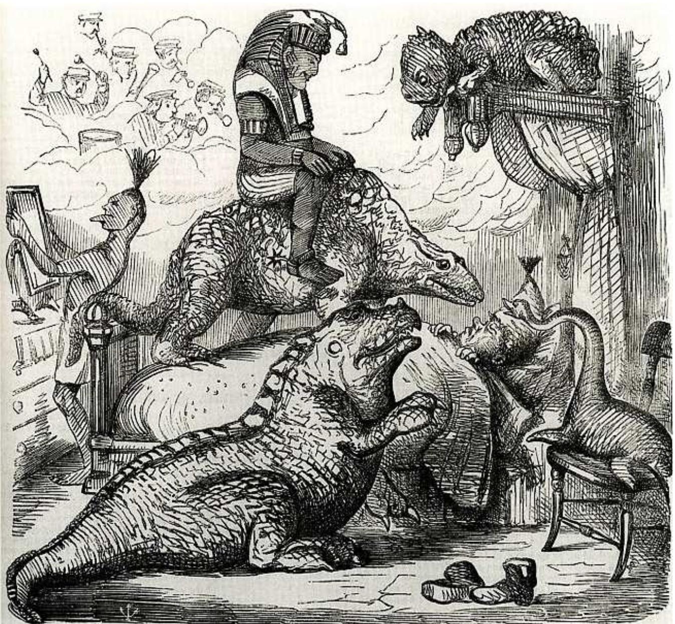 Fig. 3. Punch, “The Effects of a Hearty Dinner after Visiting the Antediluvian Dept’, 1855. 