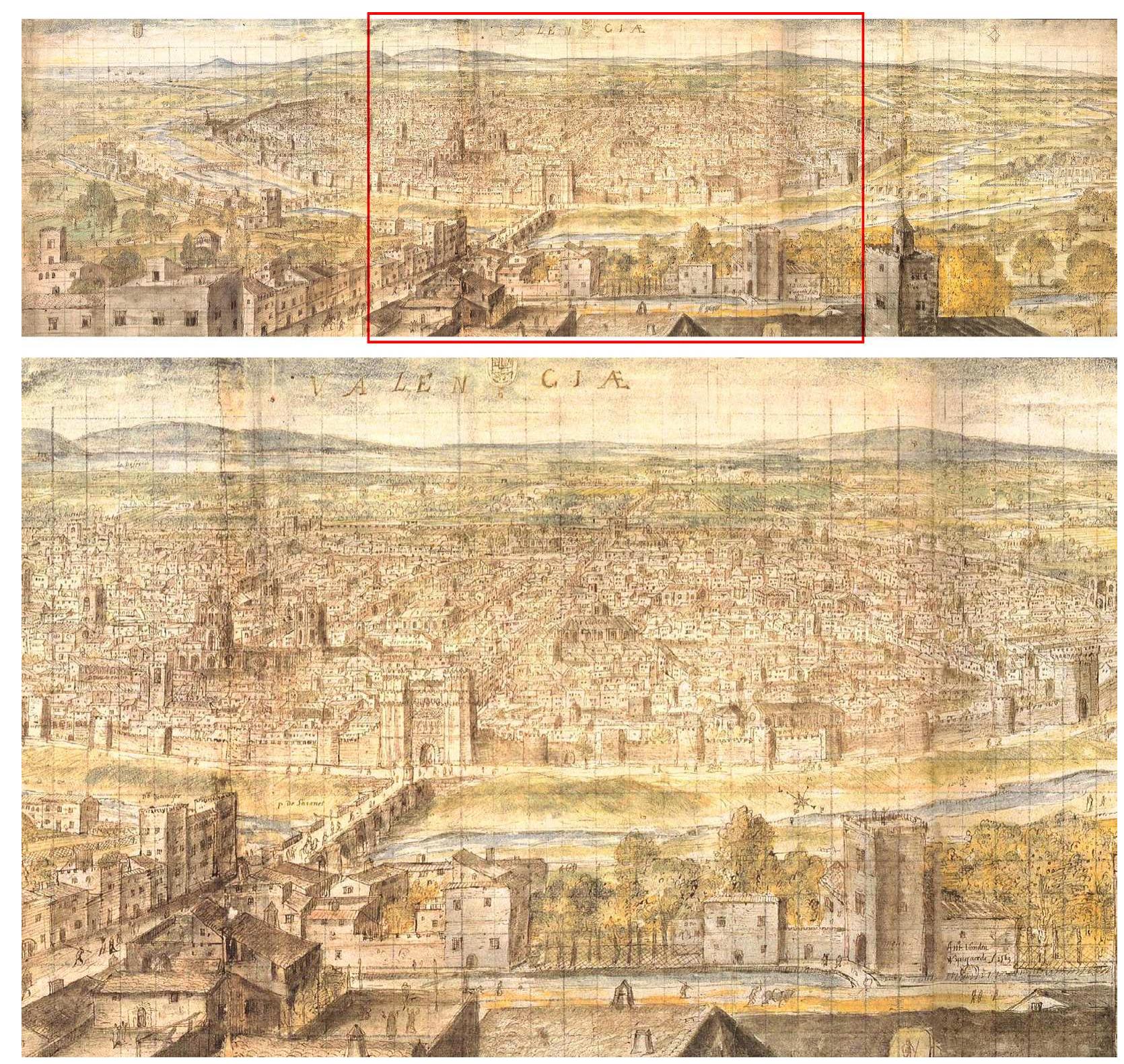Fig. 10 - Anton van den Wijngaerde, 1563, View of Valencia 