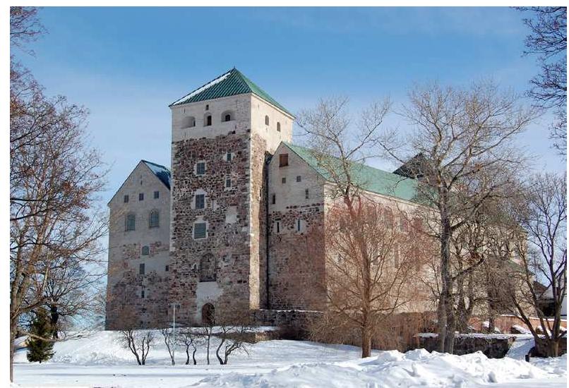 Figure 2- The medieval Turku Castle is greeting the visitors of Turku by the sea c. 3 km away from the cathedral. Today the surroundings of the castle are dominated by activities and buildings related to shipping and docks.  (Copyright: The author) 
