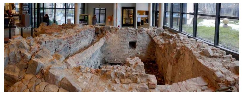 Figure 4 — Ruins of the “lost city” can be admired al- ready in the entrance and cafeteria of the archaeologi- cal-historical museum of Turku.  (Copyright: Markus Kivist6) 