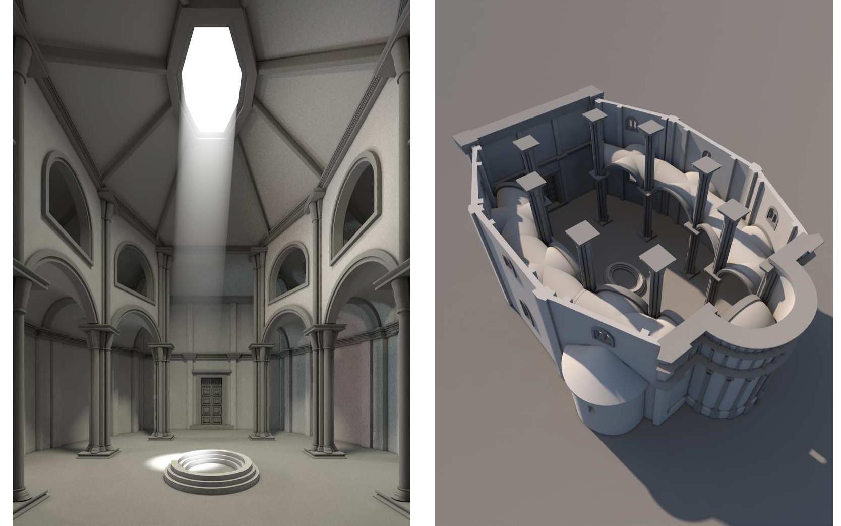 Figure 22 and 23 — Digital reconstruction of the St. Donato Cathedral (Giorgio Verdiani and Mirco Pucci). 