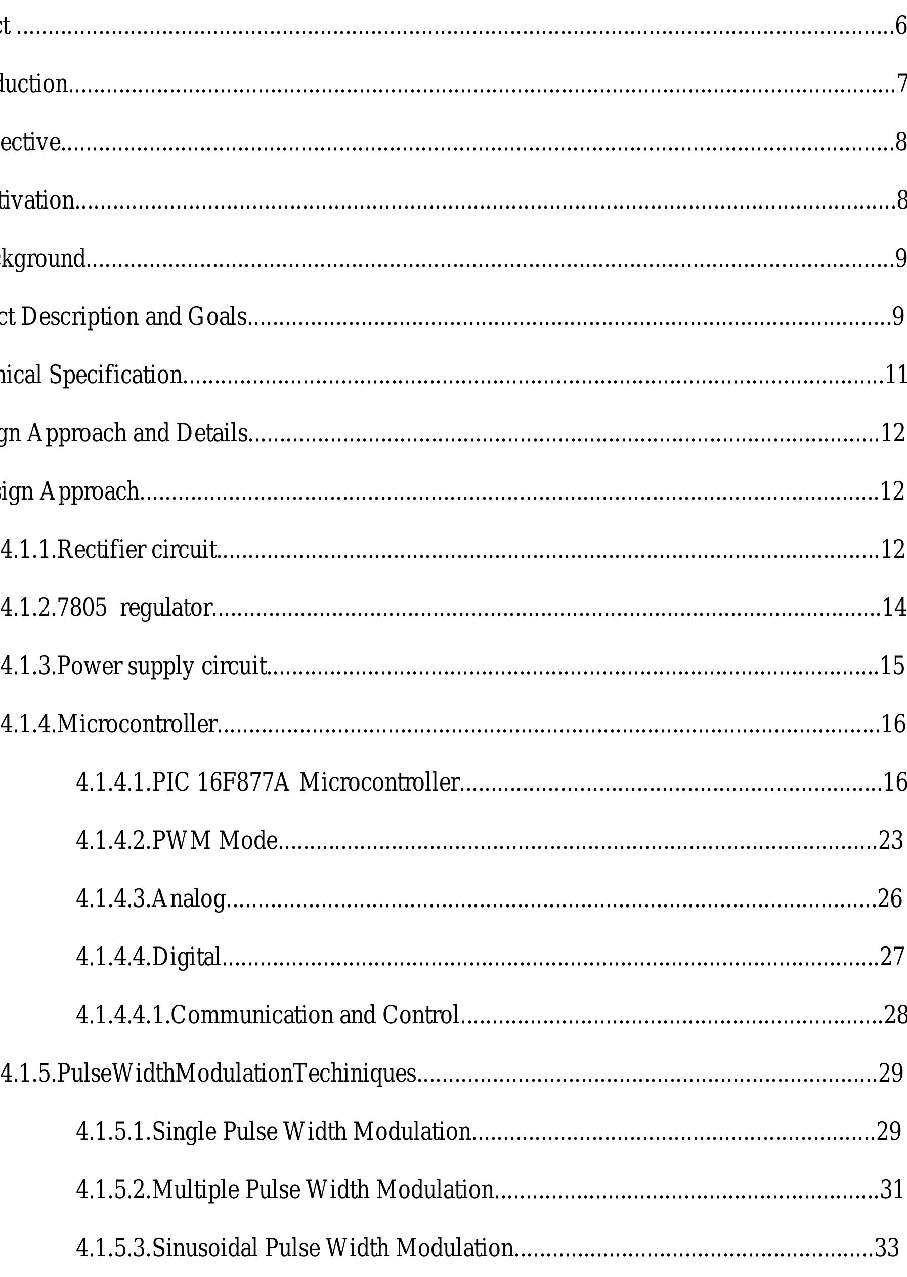 Table 1 - PULSE WIDTH MODULATION TECHNIQUES FOR INVERTERS