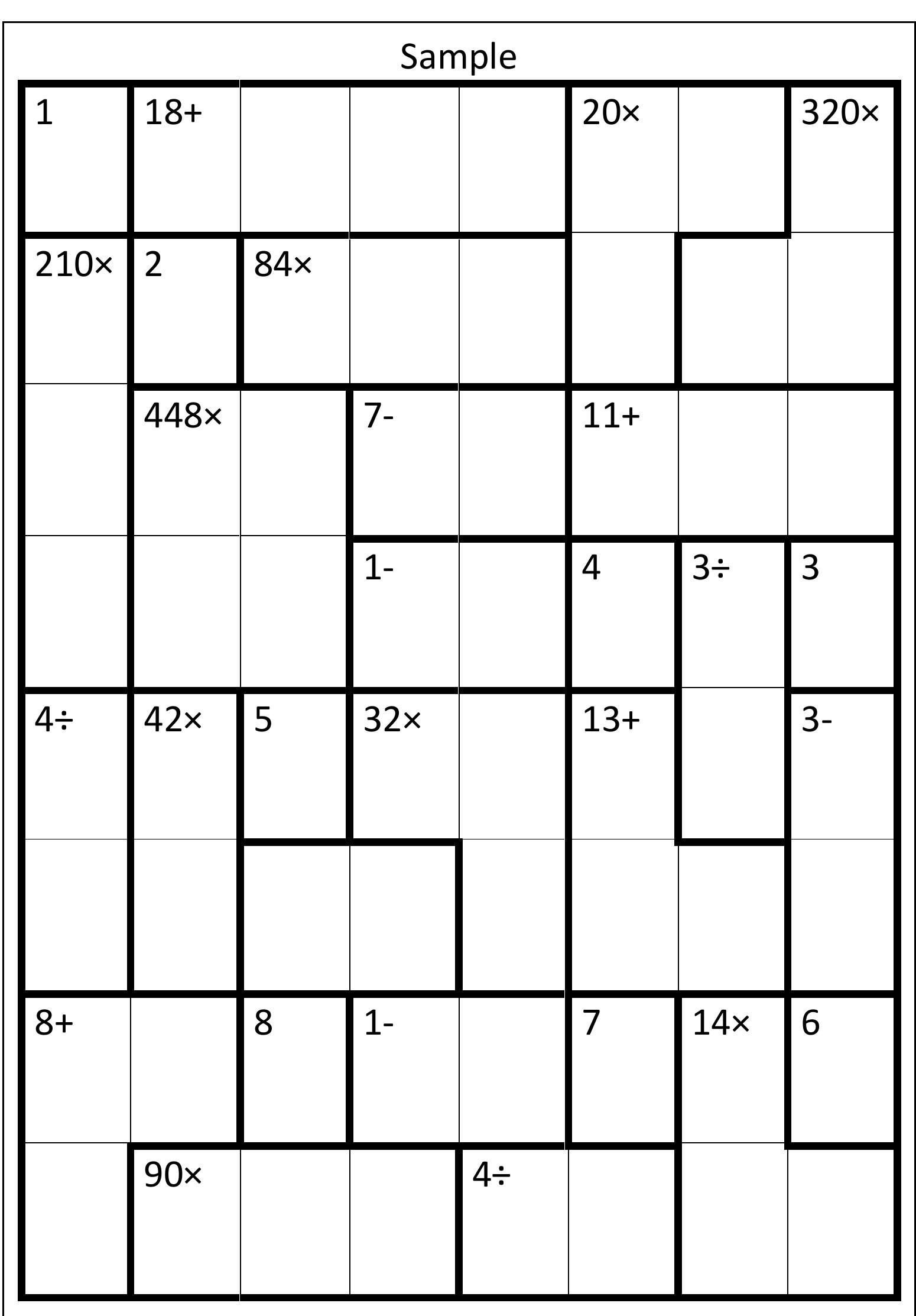 PDF) Sample of 8X8 Ken-Ken Puzzles