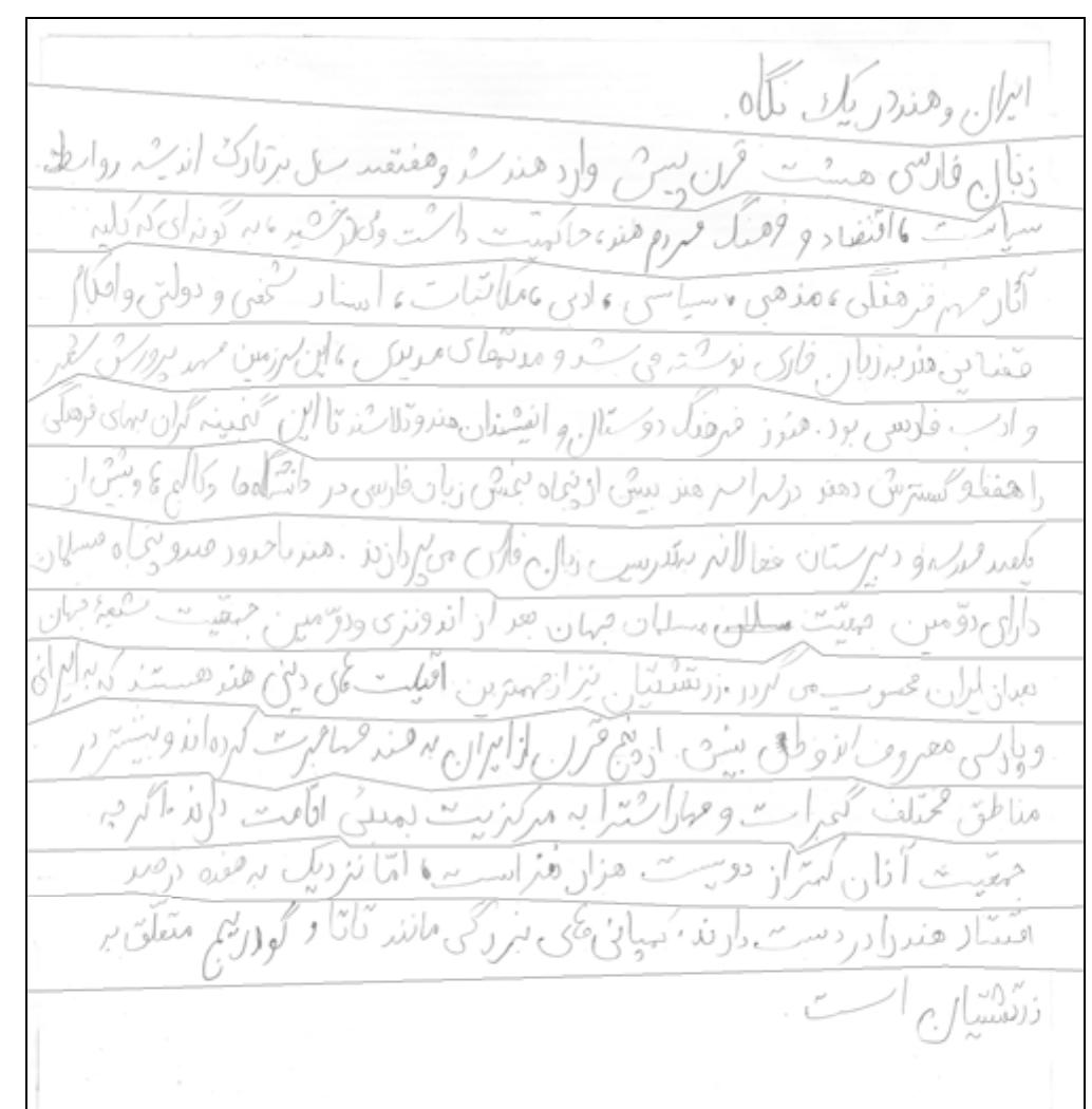 Farsi Language Unreadable Transcript (PDF) A New Dataset of Persian Handwritten Documents and Its Segmentation