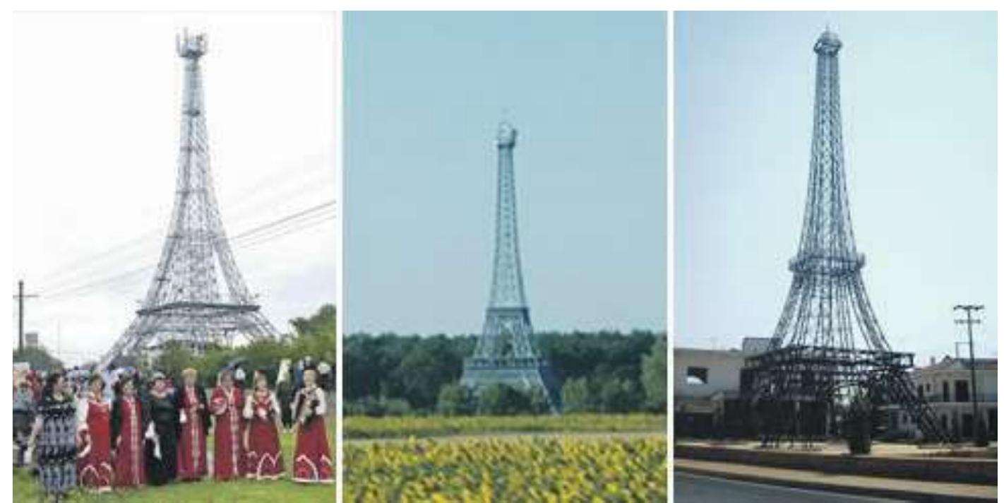 Figure 05, Replicas of Eiffel Tower in Europe, Russia-scale, Romania-scale,Greece- scale, will be placed 