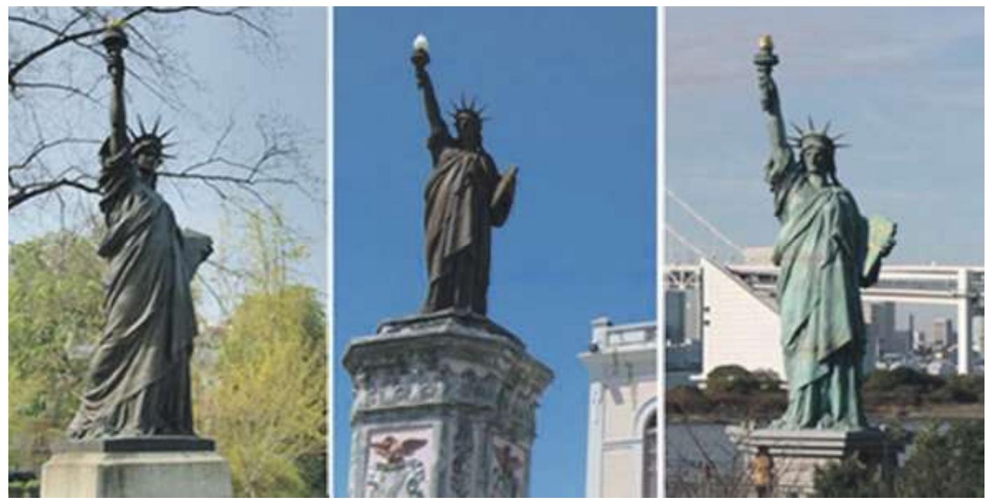 Figure 07, Replicas Statue of Liberty in France, Brazil, China will be placed  There are several of copies of Statue of Liberty in different scales in the United States. Interestingly, the structure which is a symbol of the US also re-appear outside of the country(Figure 07). 