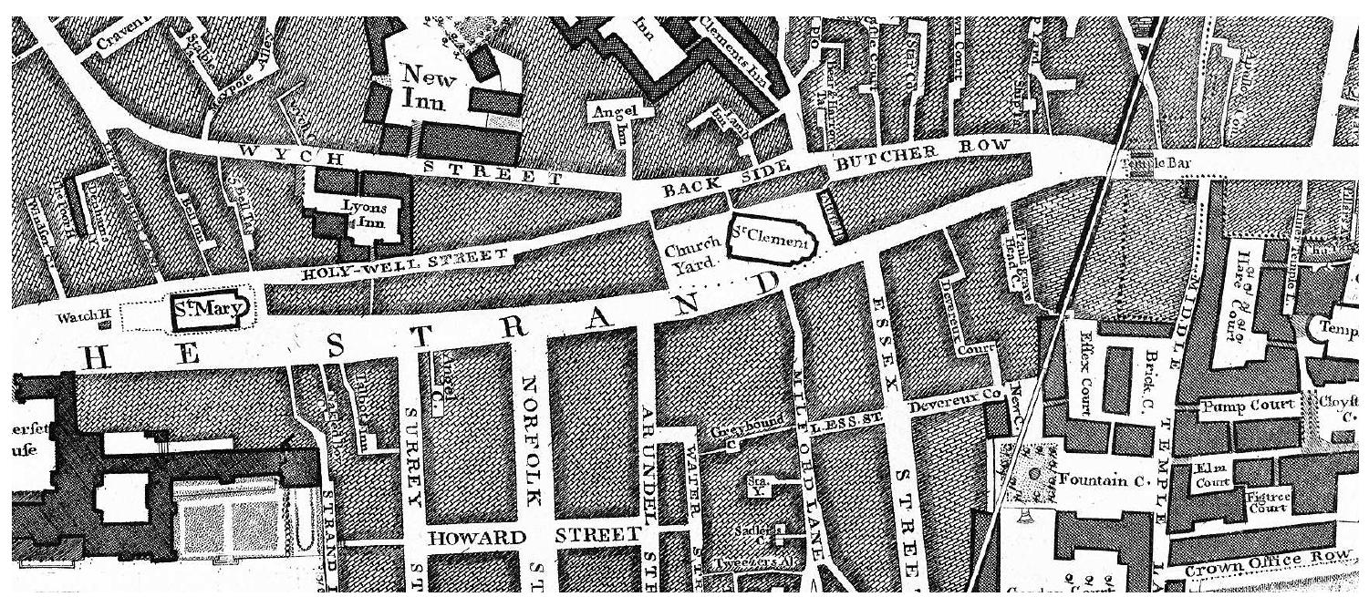 32 John Rocque, A Plan of the Cities of London and Westminster, and Borough of Southwark with the Contiguous Buildings; from an actual survey, taken by John Rocque, land-surveyor, and engraved by John Pine, Bluemantle (1746); Harvard Map Collection, Harvard University, online <http://nrs.harvard. edu/urn-3:FHCL:1201649>, accessed 13 December 2014. 